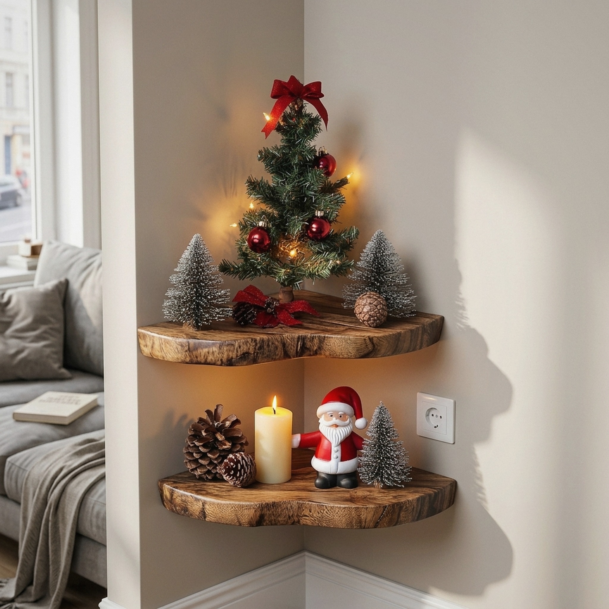 Christmas Floating Corner Wall Shelves Small Floating Shelf