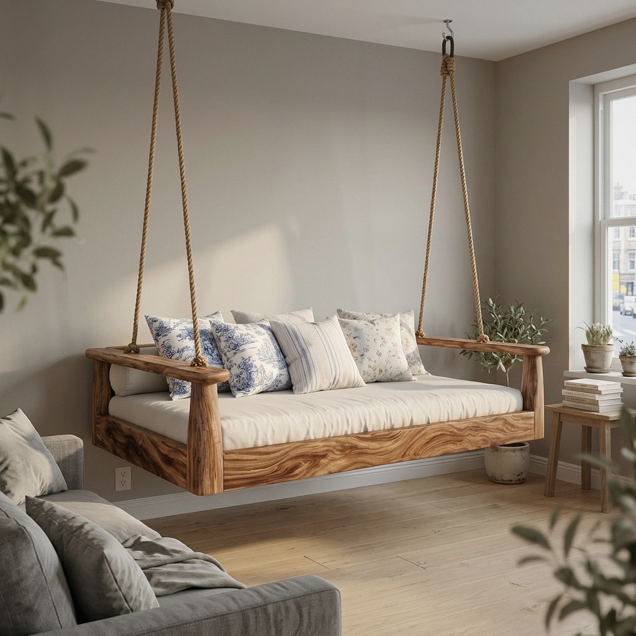 Coastal Porch Hanging Daybed Swing Seaside Cottage Retreat