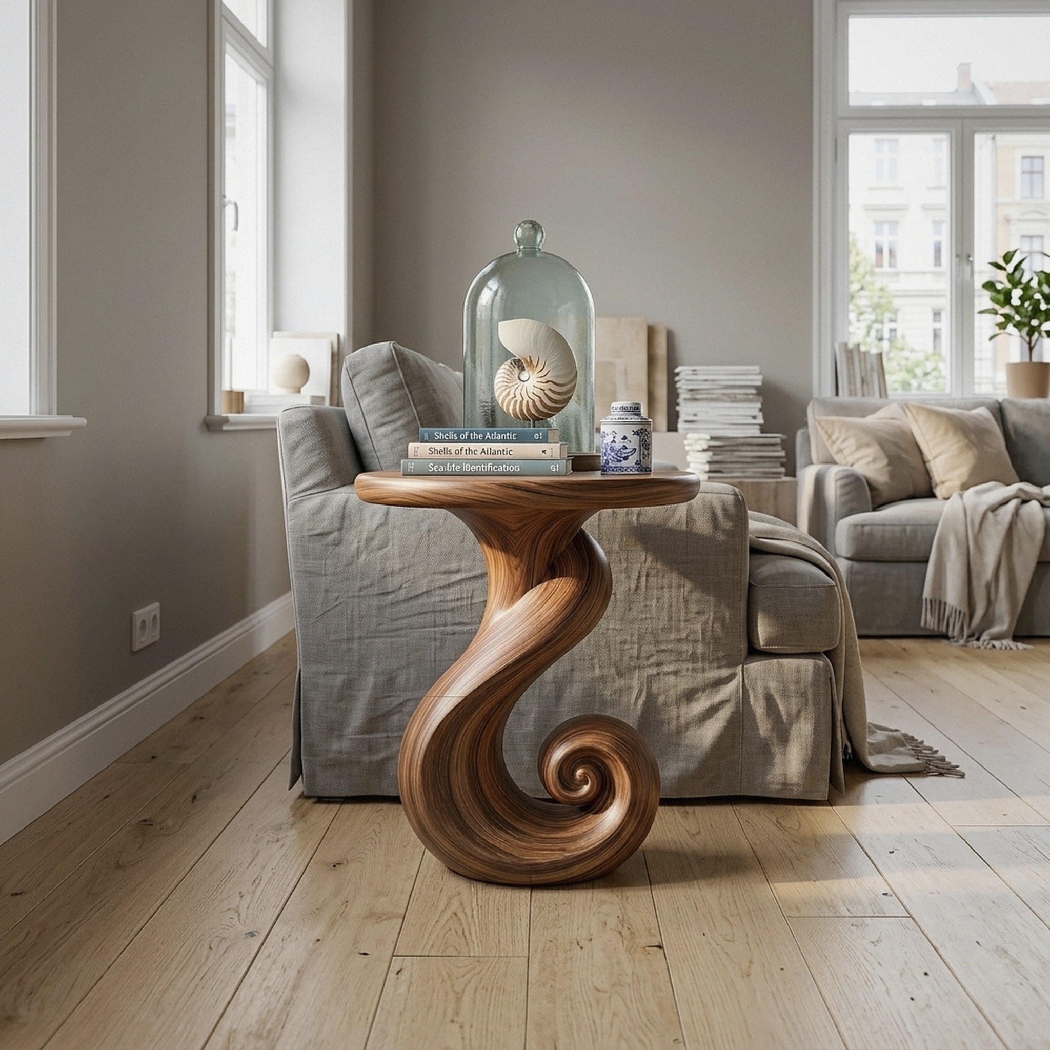 Coastal Spiral Accent Table Beachfront Cottage
