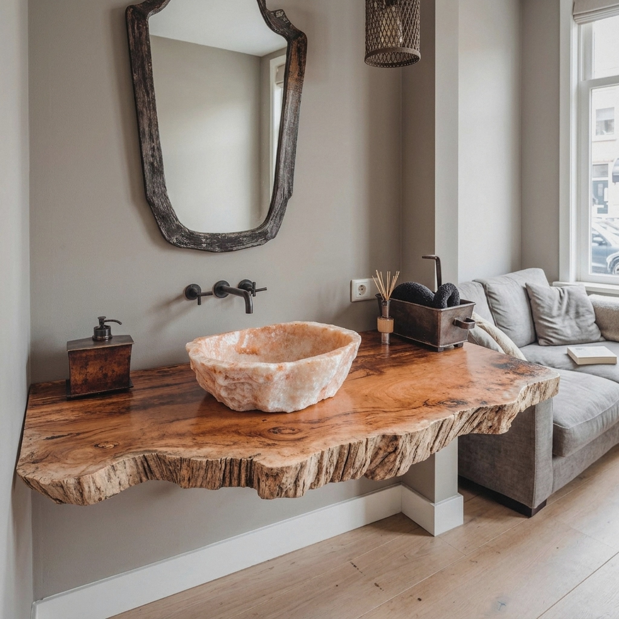 Compact Rustic Bathroom Floating Shelf with Stylish Design