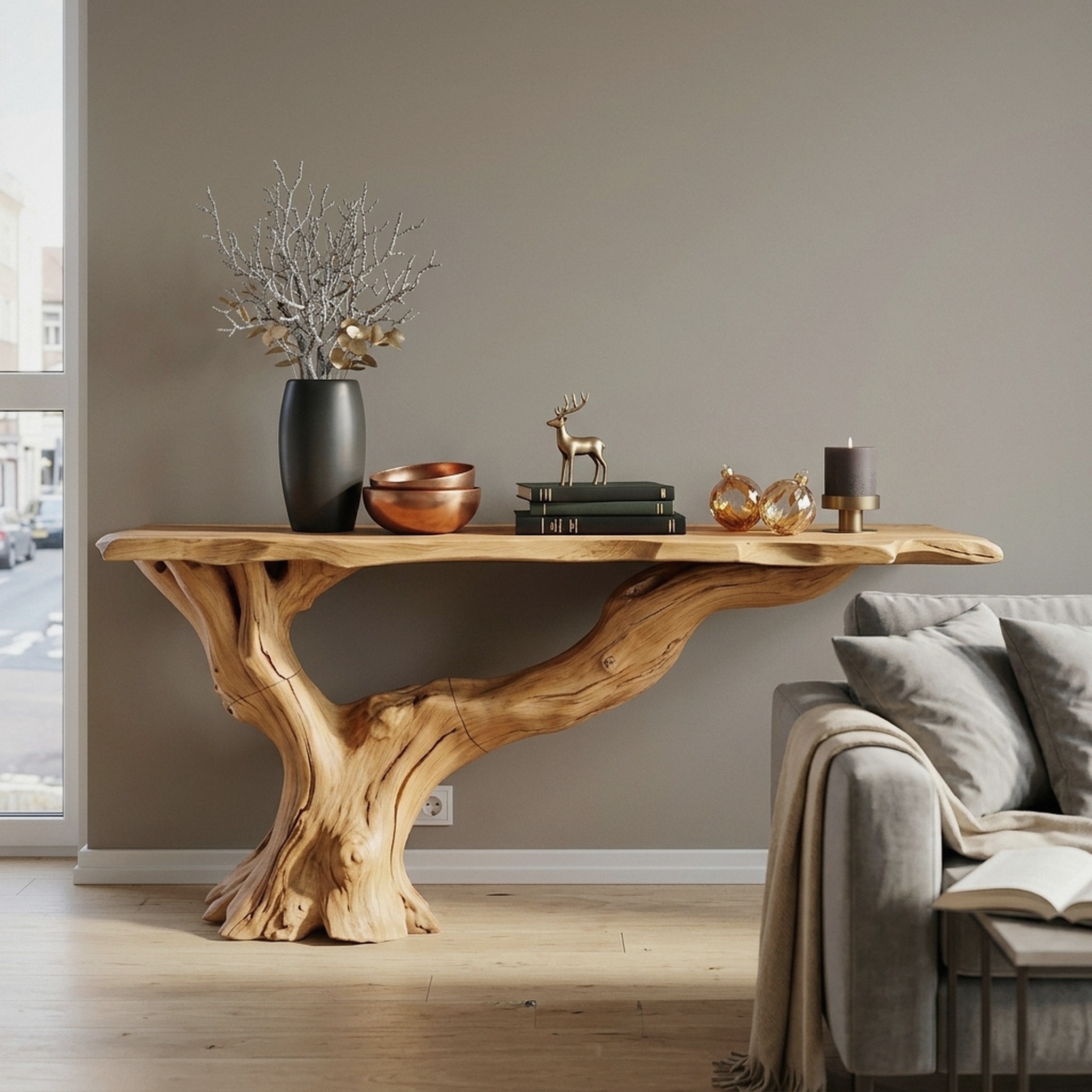Console Table Solid Wood Farmhouse Entryway Gift