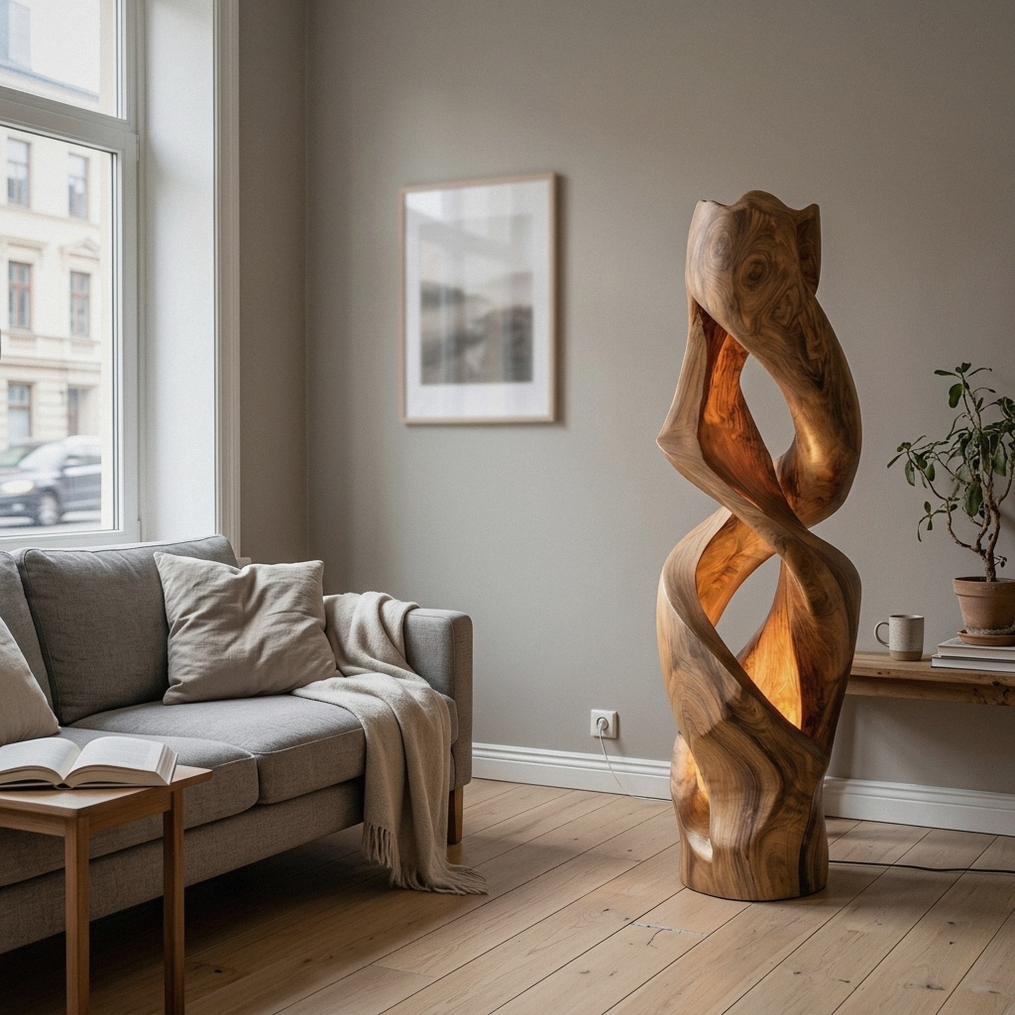 Contemporary Abstract Twisted Floor Lamp for Living Room