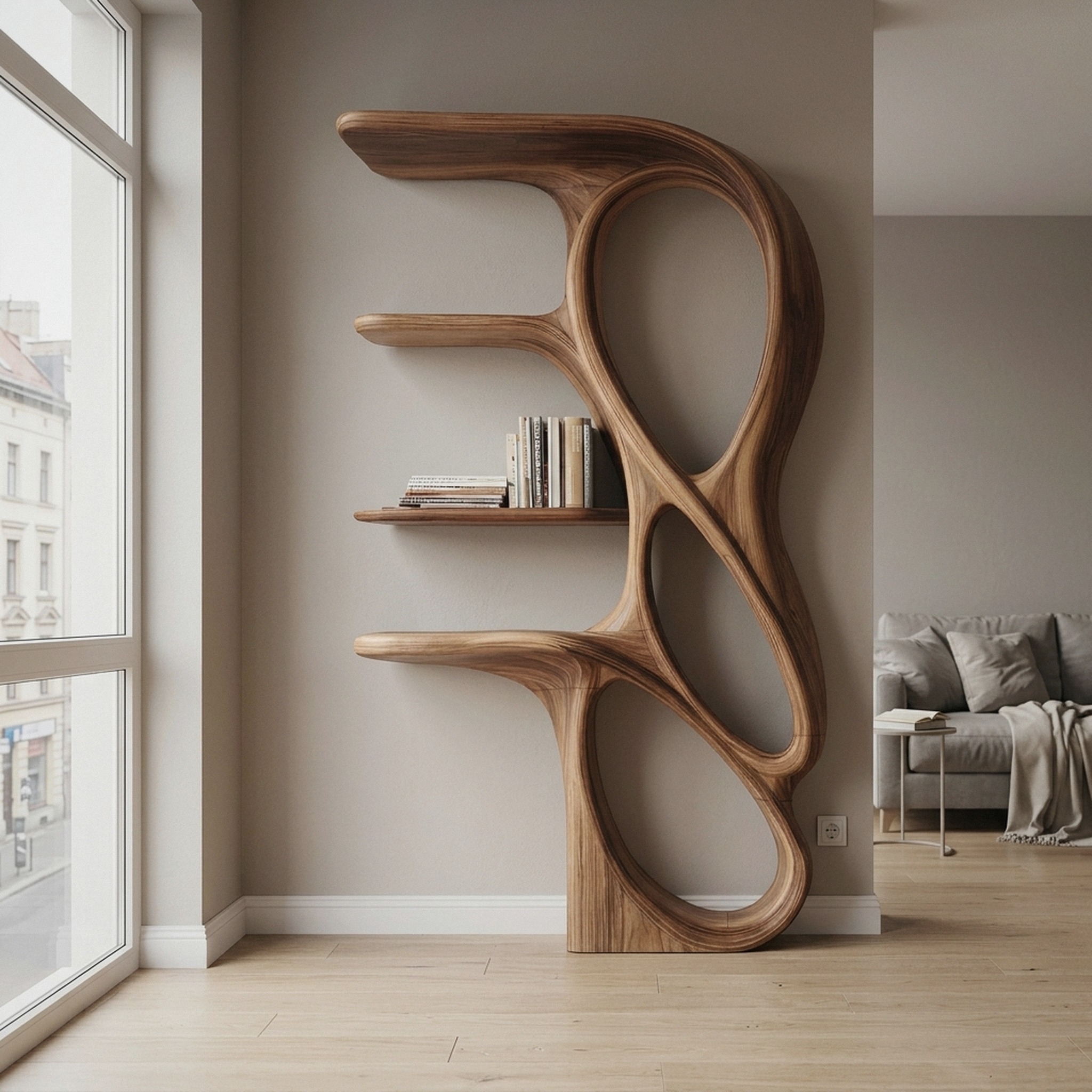 Contemporary Art Bookshelf for Living Room Decor