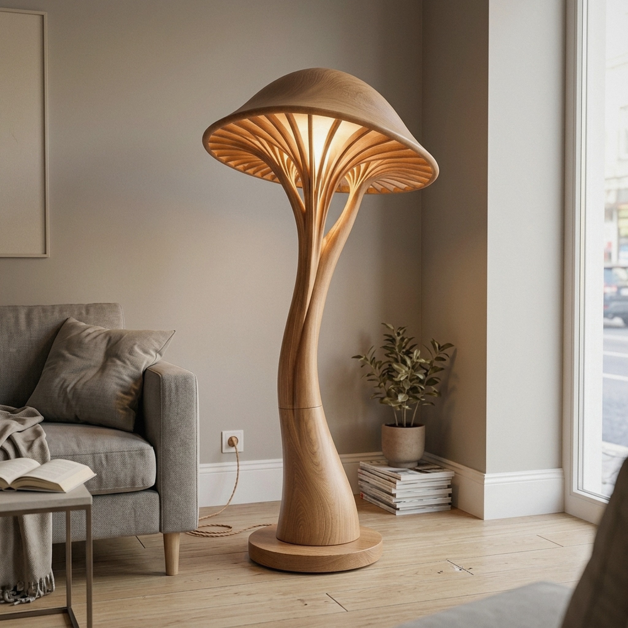 Contemporary Bloom Mushroom Floor Lamp for Living Room