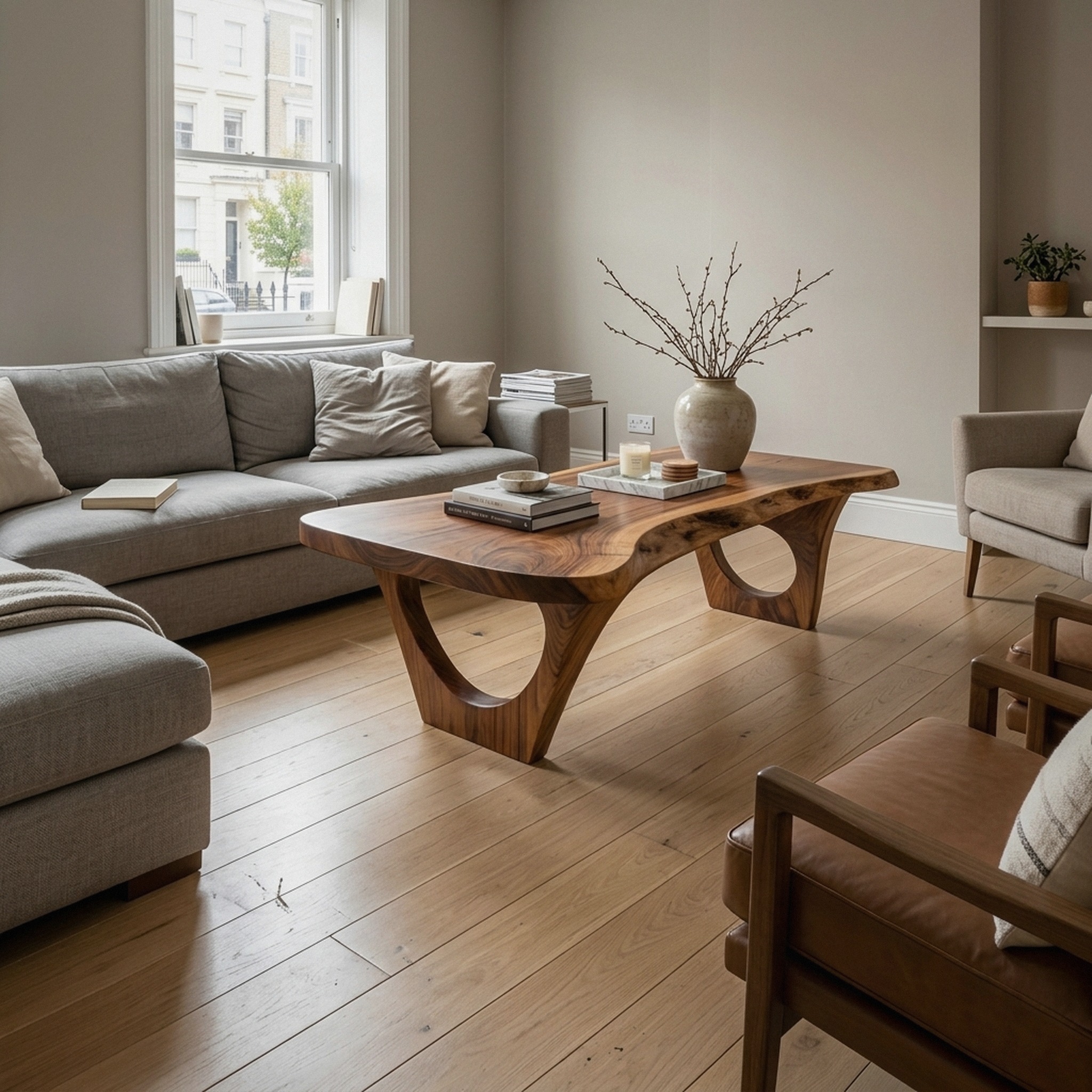 Contemporary Coffee Table Live Edge Design for Living Room