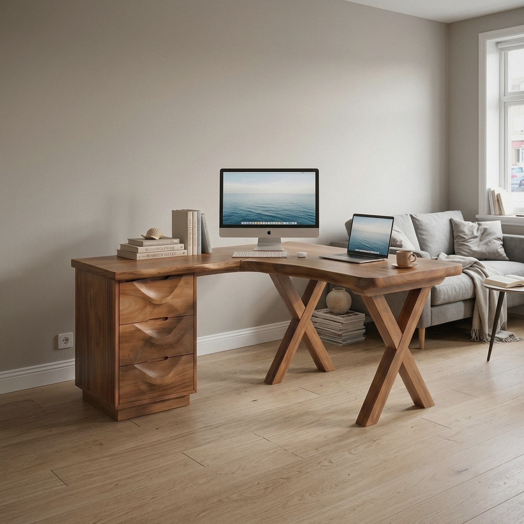 Contemporary Corner Executive Desk Home Office