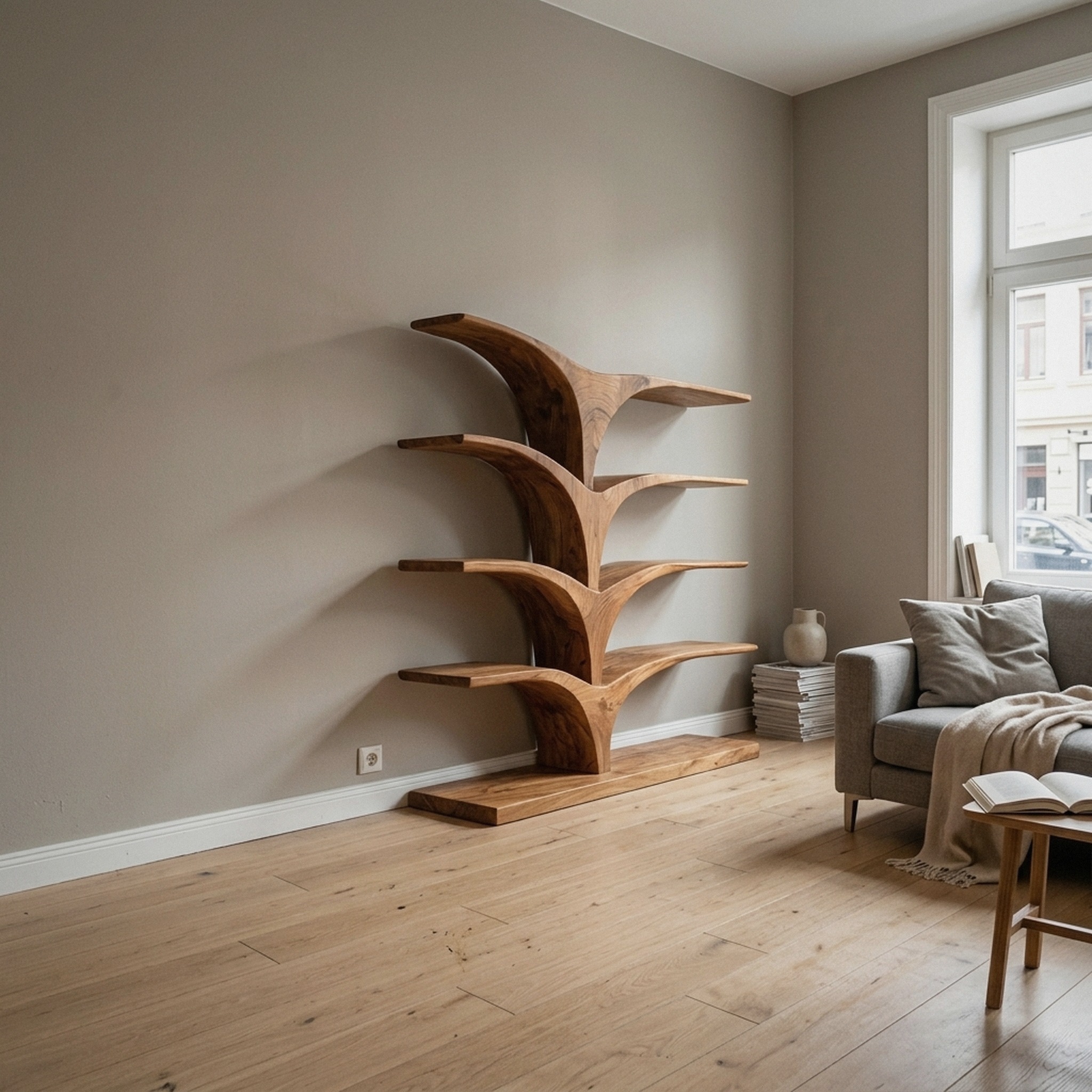 Contemporary Curved Bookshelf for Modern Interior