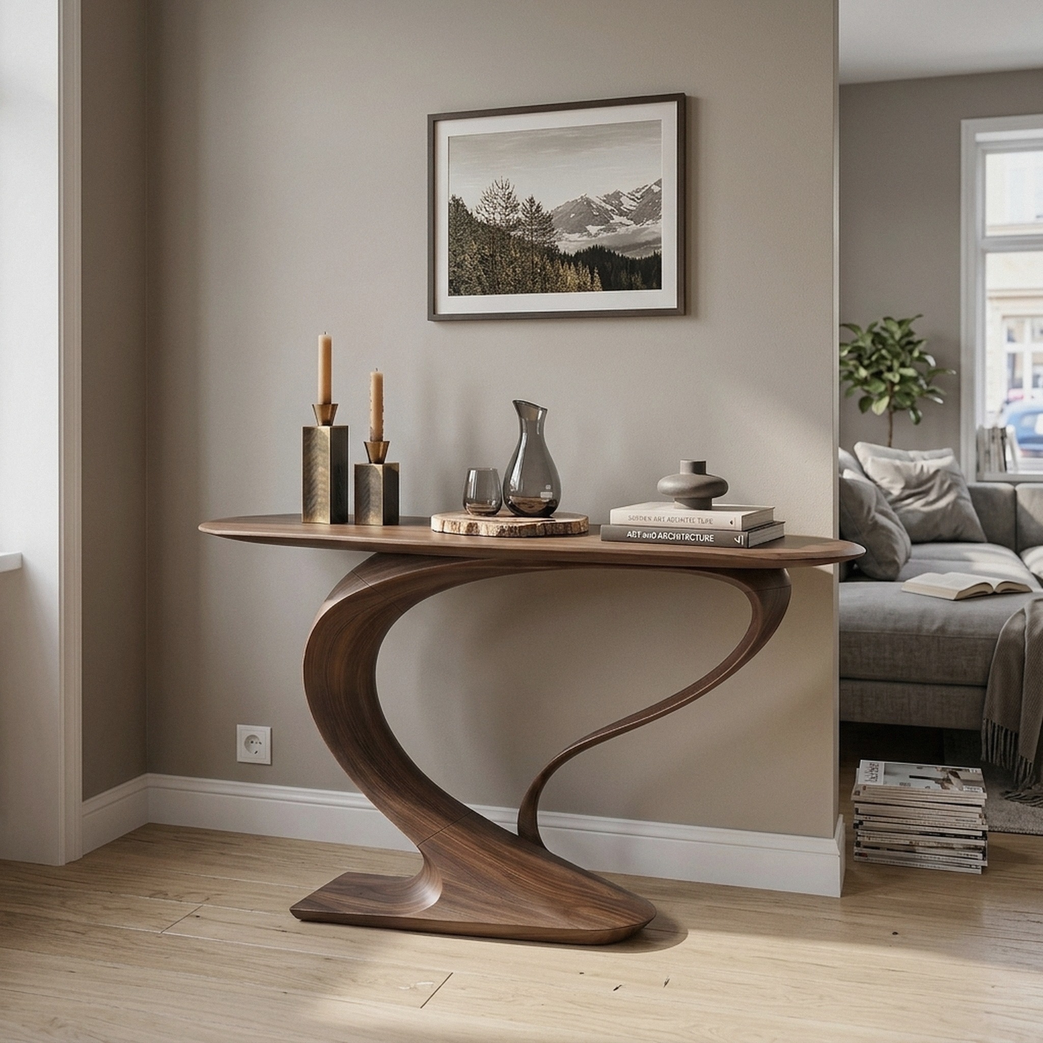 Contemporary Curved Console Table Modern Residence