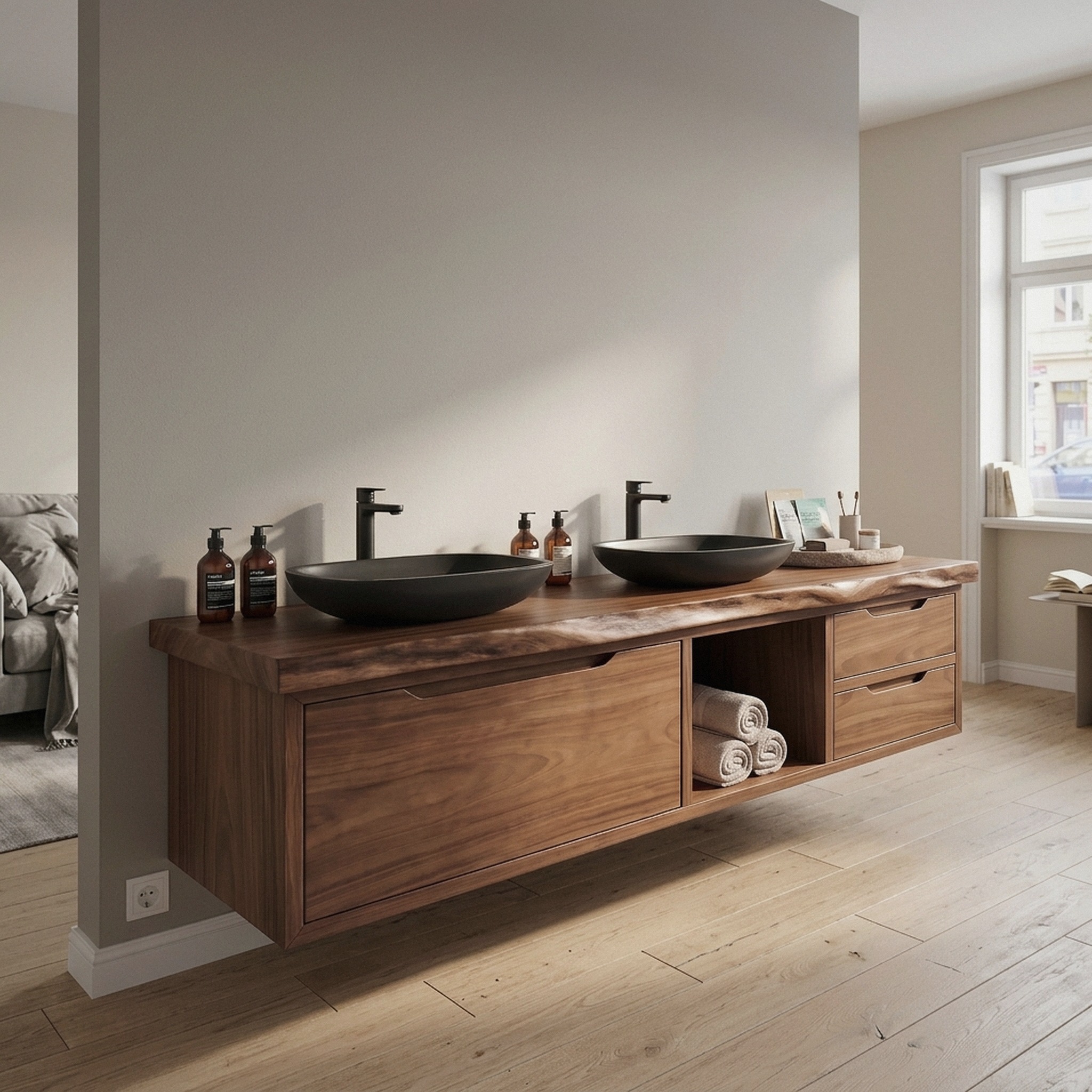 Contemporary Double Sink Bathroom Vanity Modern Ensuite