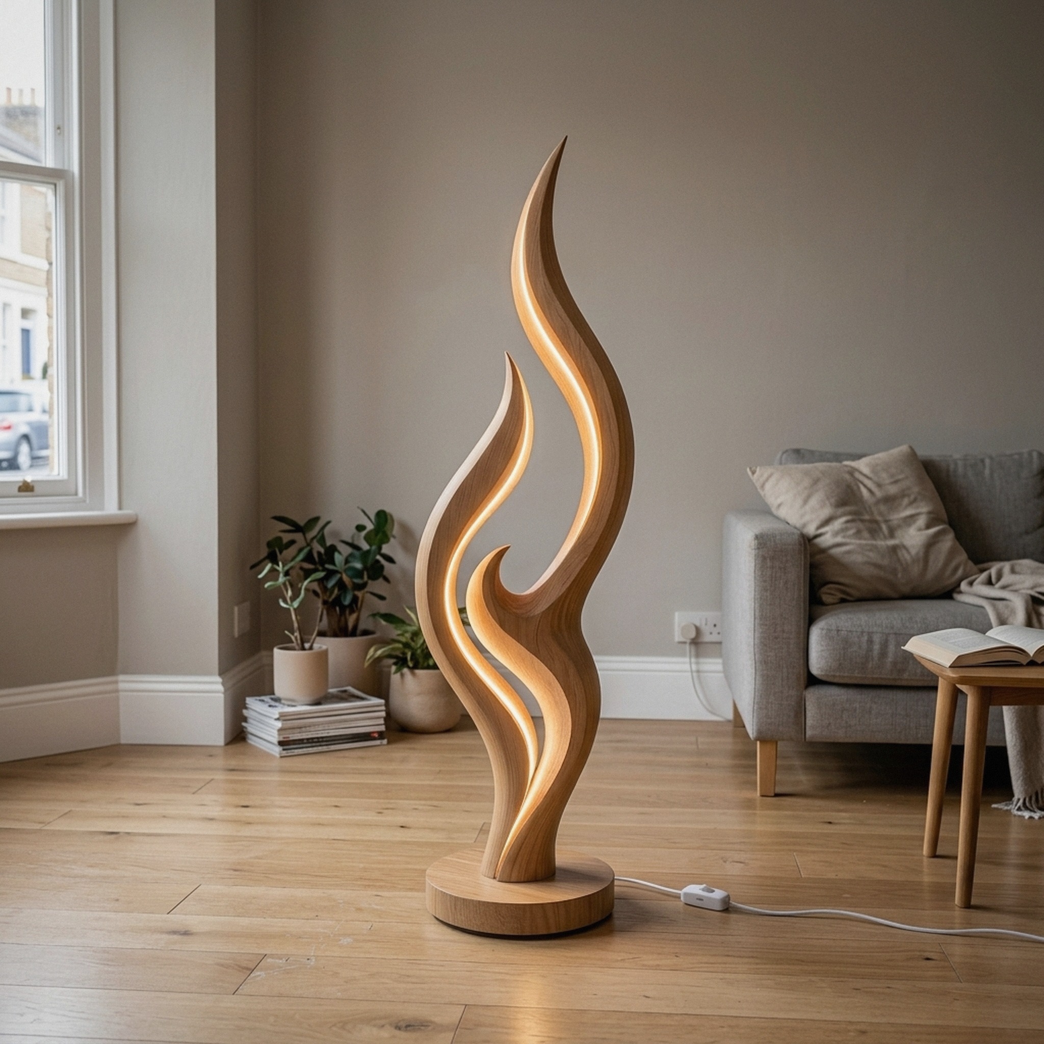 Contemporary Double Wave Lamp for Lounge Area