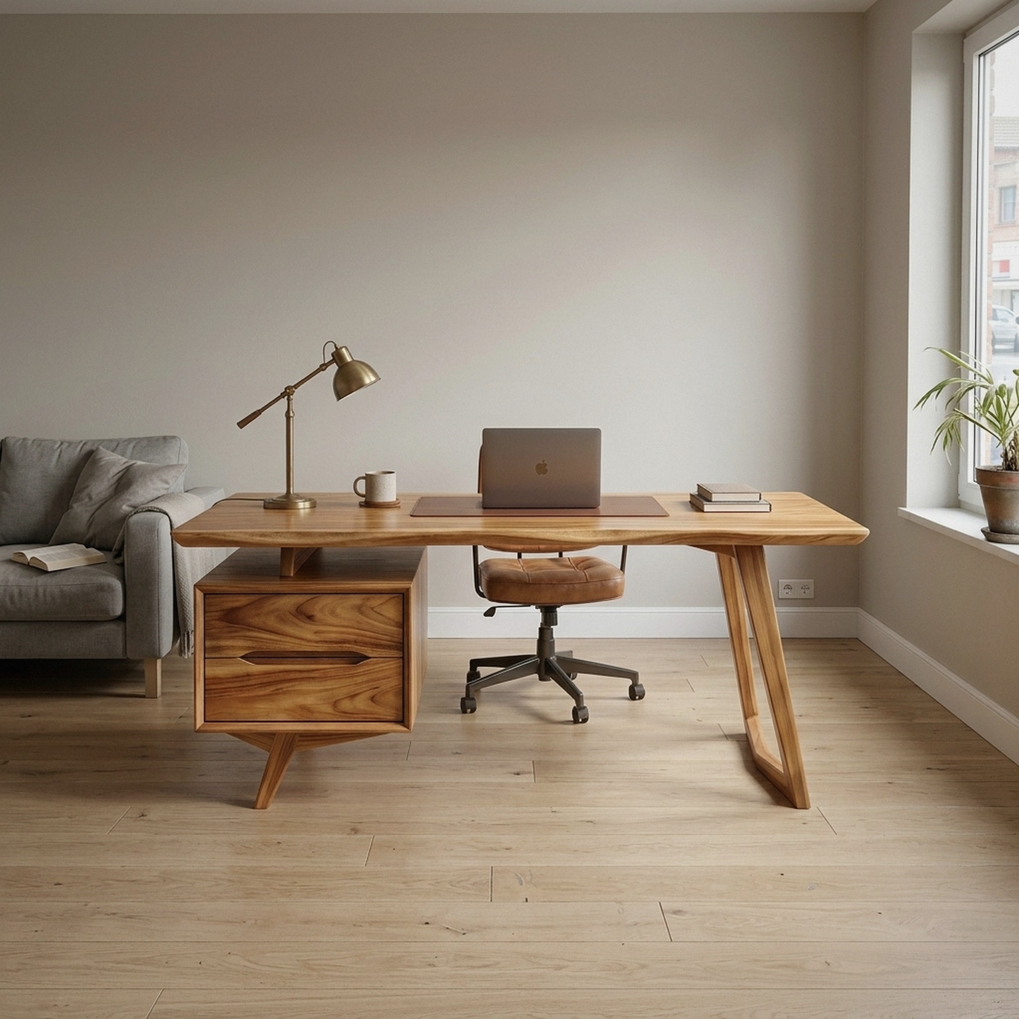 Contemporary Dual Pedestal Executive Desk Luxury Office