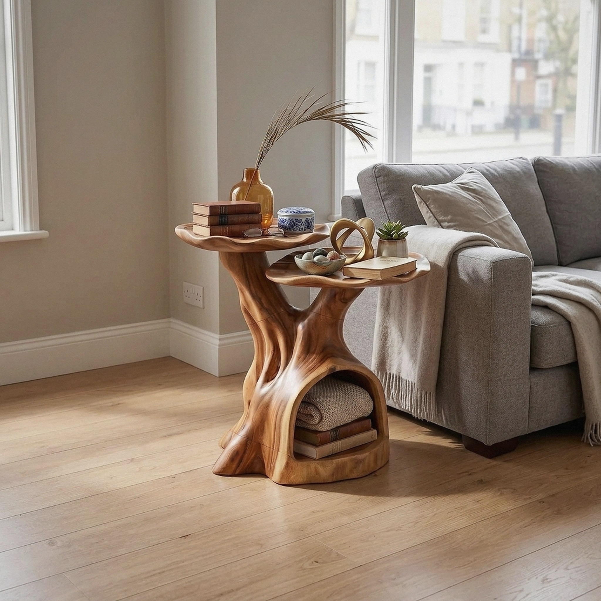 Contemporary Dual Tier Side Table Designer Residence