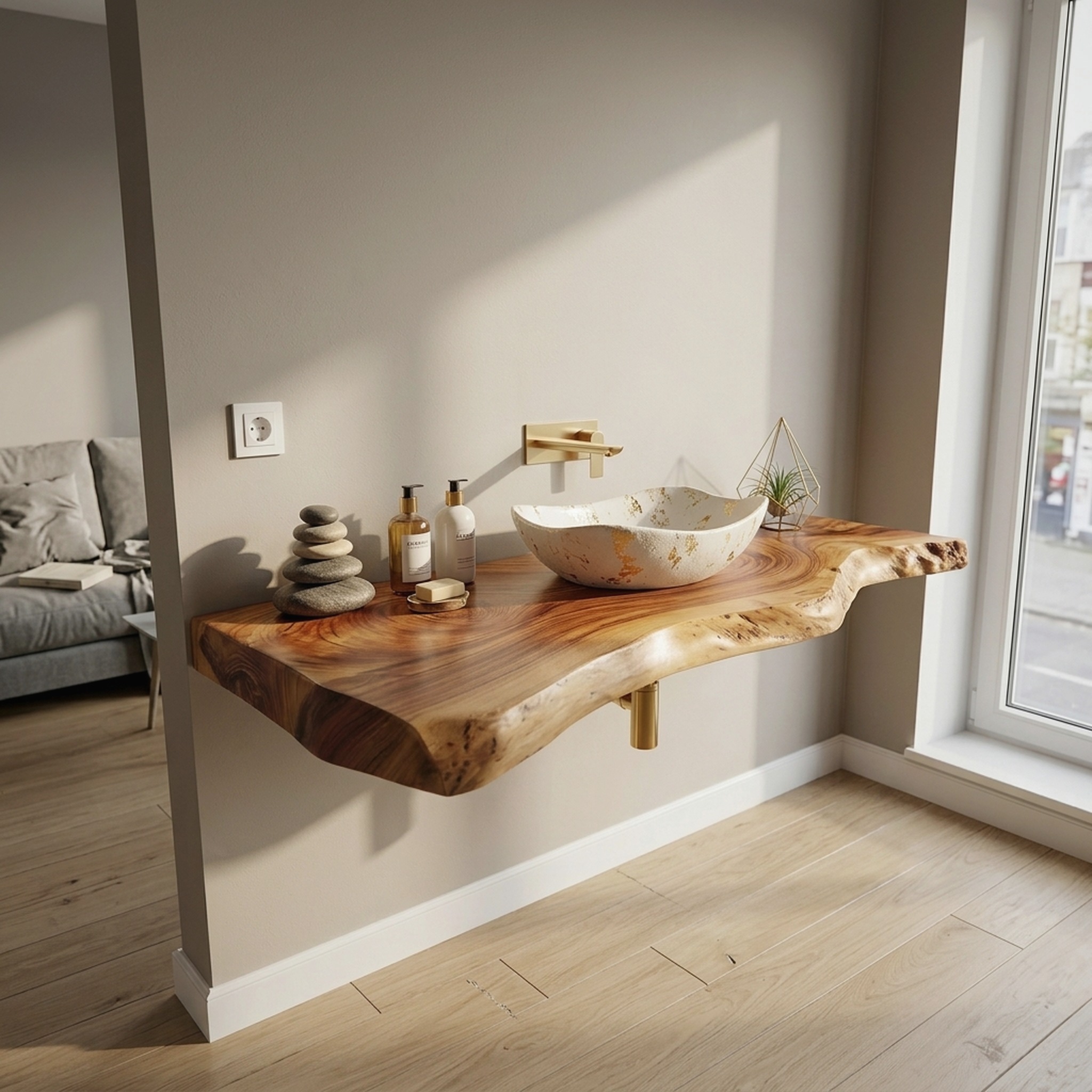 Contemporary Floating Washstand Luxury Residence
