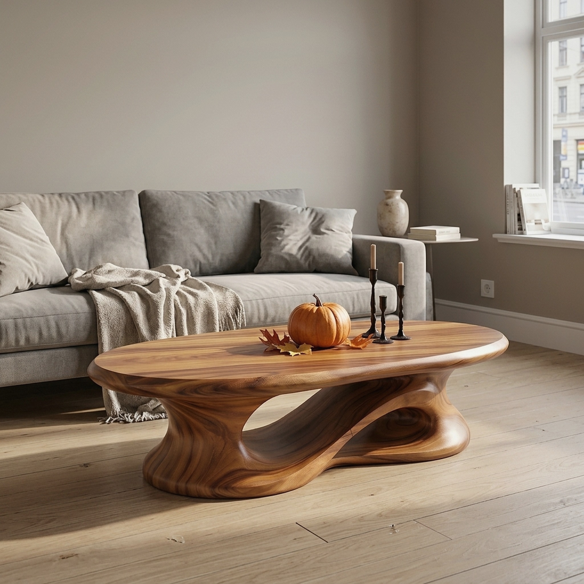 Contemporary Halloween Curved Coffee Table for Home Interior