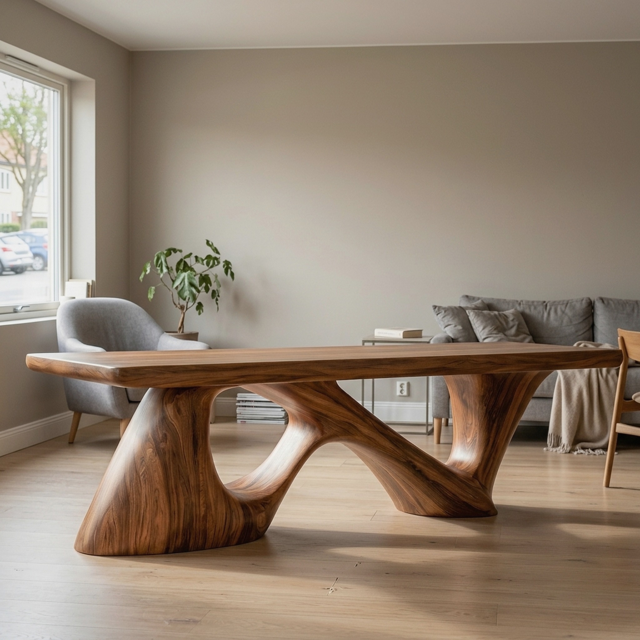 Contemporary Halloween Desk with Flowing Sculptural Legs for Home Office