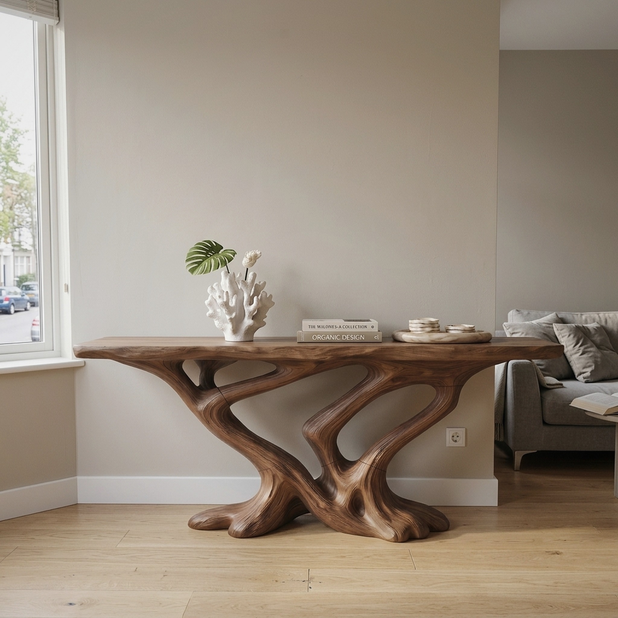 Contemporary Infinity Console Table Modern Entryway