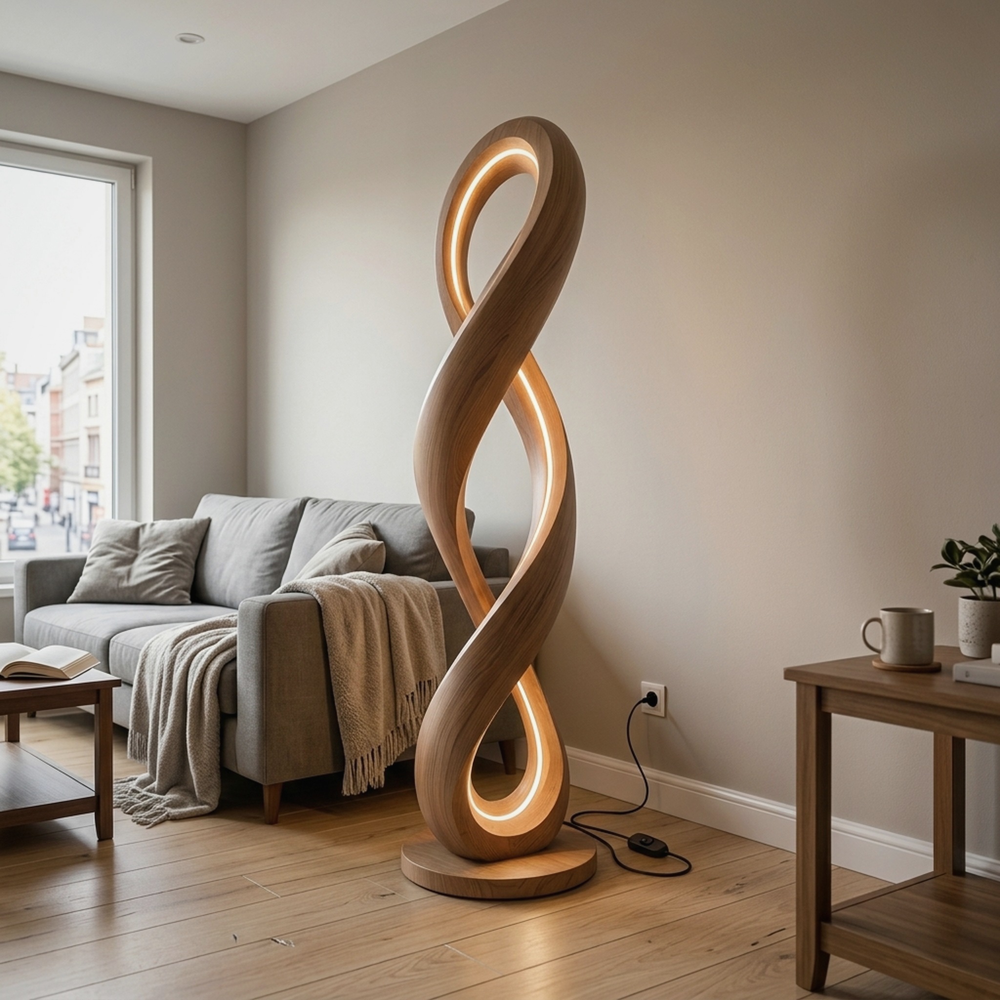 Contemporary Infinity Lamp with Table for Lounge