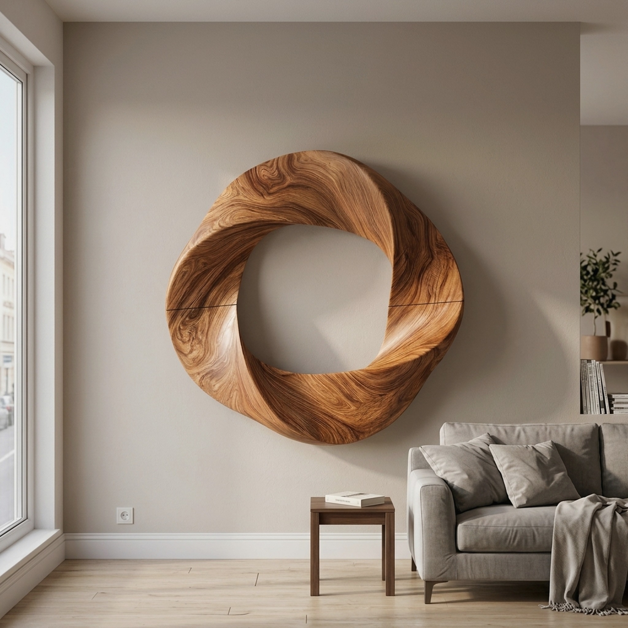 Contemporary Interlocking Circle Wall Art for Hallway and Bedroom