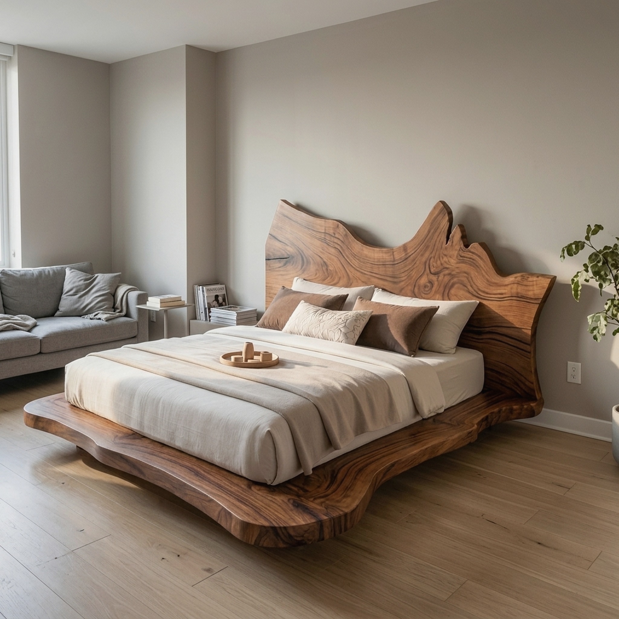 Contemporary Live Edge Bed Frame for Master Bedroom