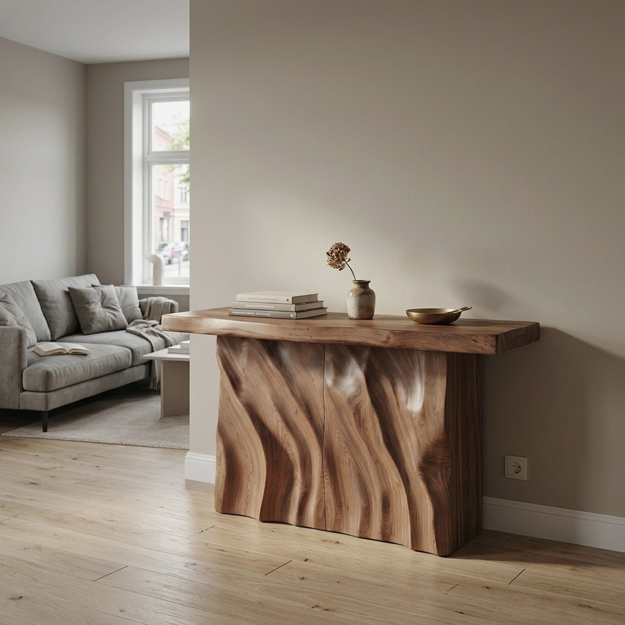 Contemporary Live Form Hall Table for Penthouse Interior Space