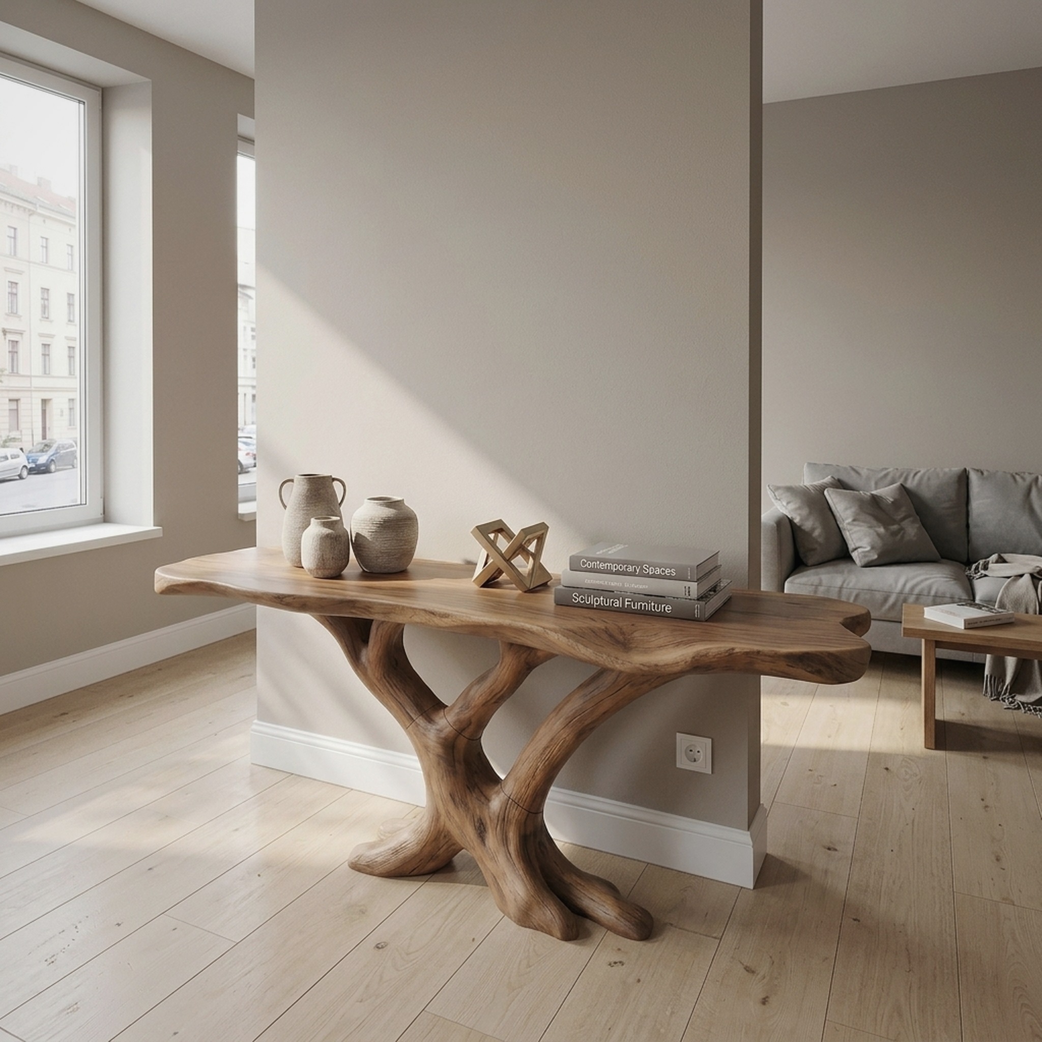 Contemporary Loop Console Table Modern Hallway
