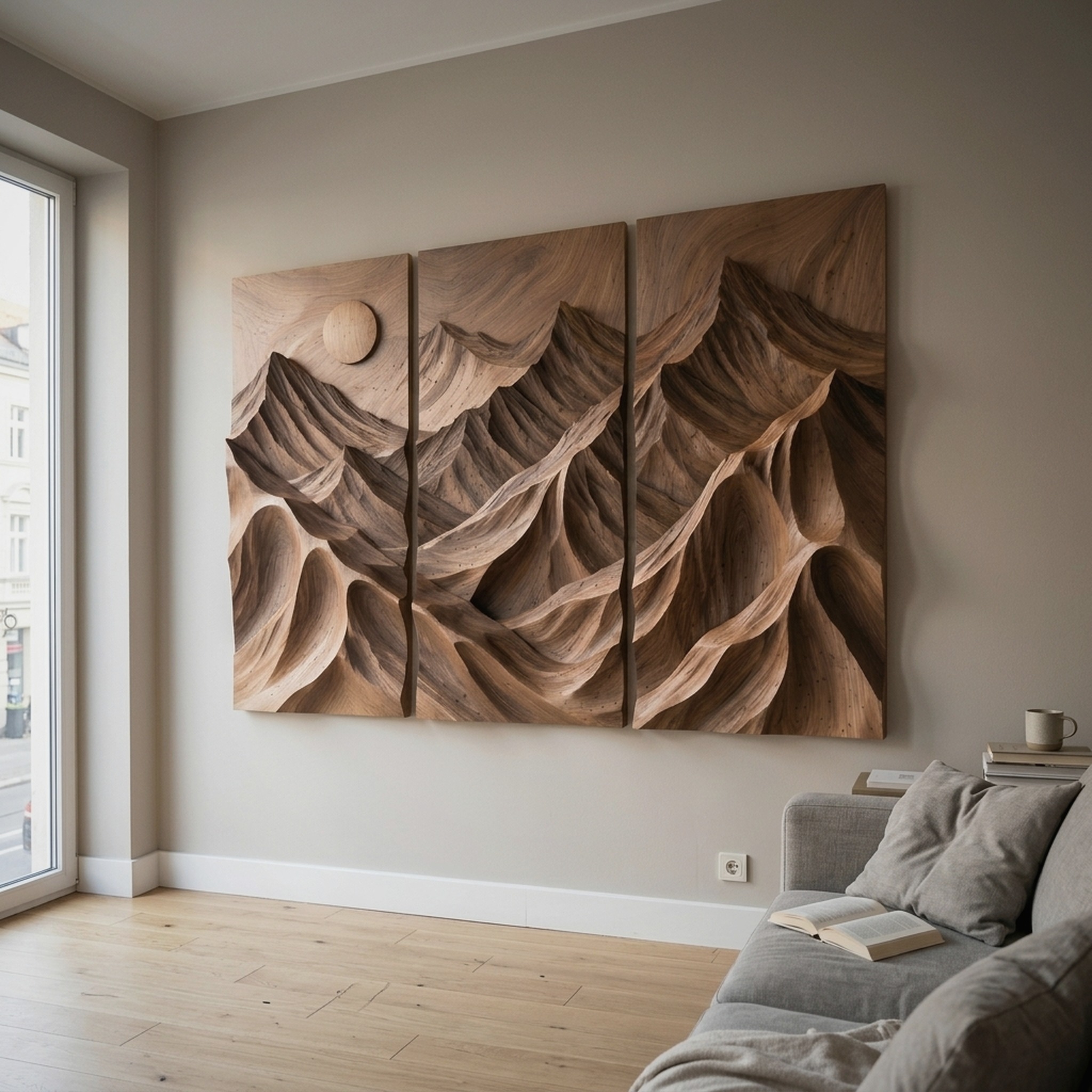 Contemporary Mountain Panel Wall Art for Modern Interior