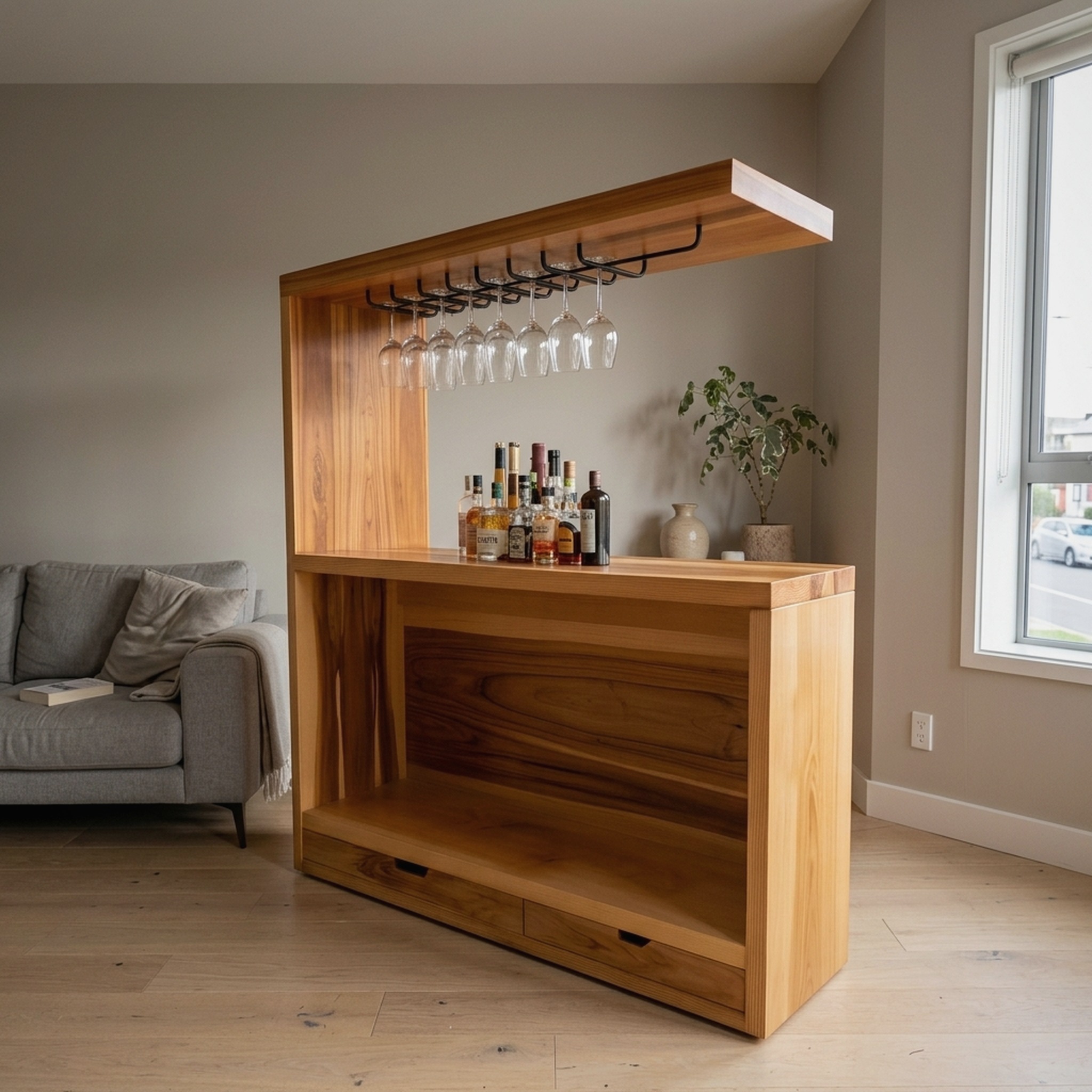 Contemporary Outdoor Bar Cabinet for Backyard Garden and Patio