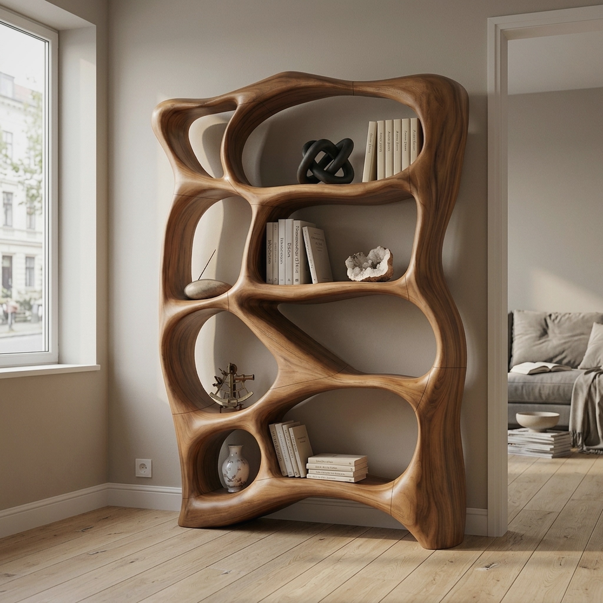 Contemporary Reading Bookshelf for Cozy Bedroom Interior