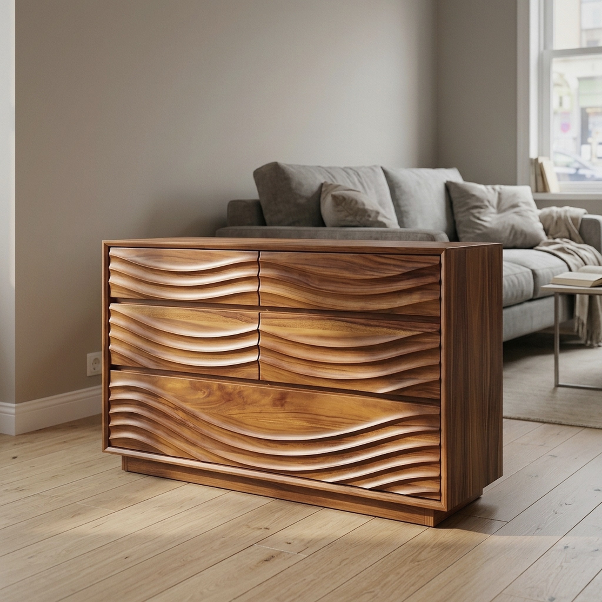 Contemporary Ripple Nursery Dresser for Baby Room