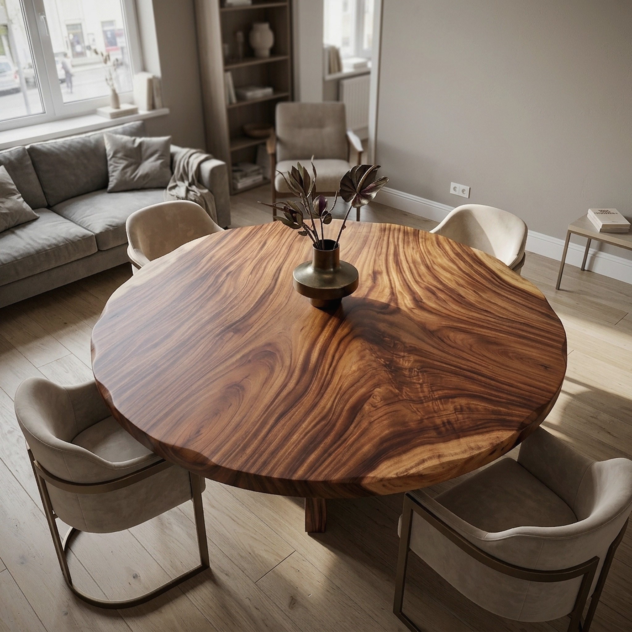 Contemporary Round Dining Table Top Luxury Dining Room