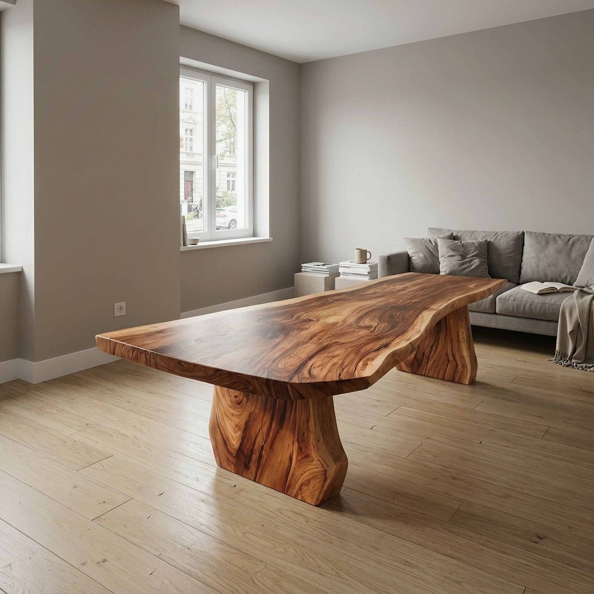 Contemporary Sculpted Base Dining Table for Modern Dining Interior