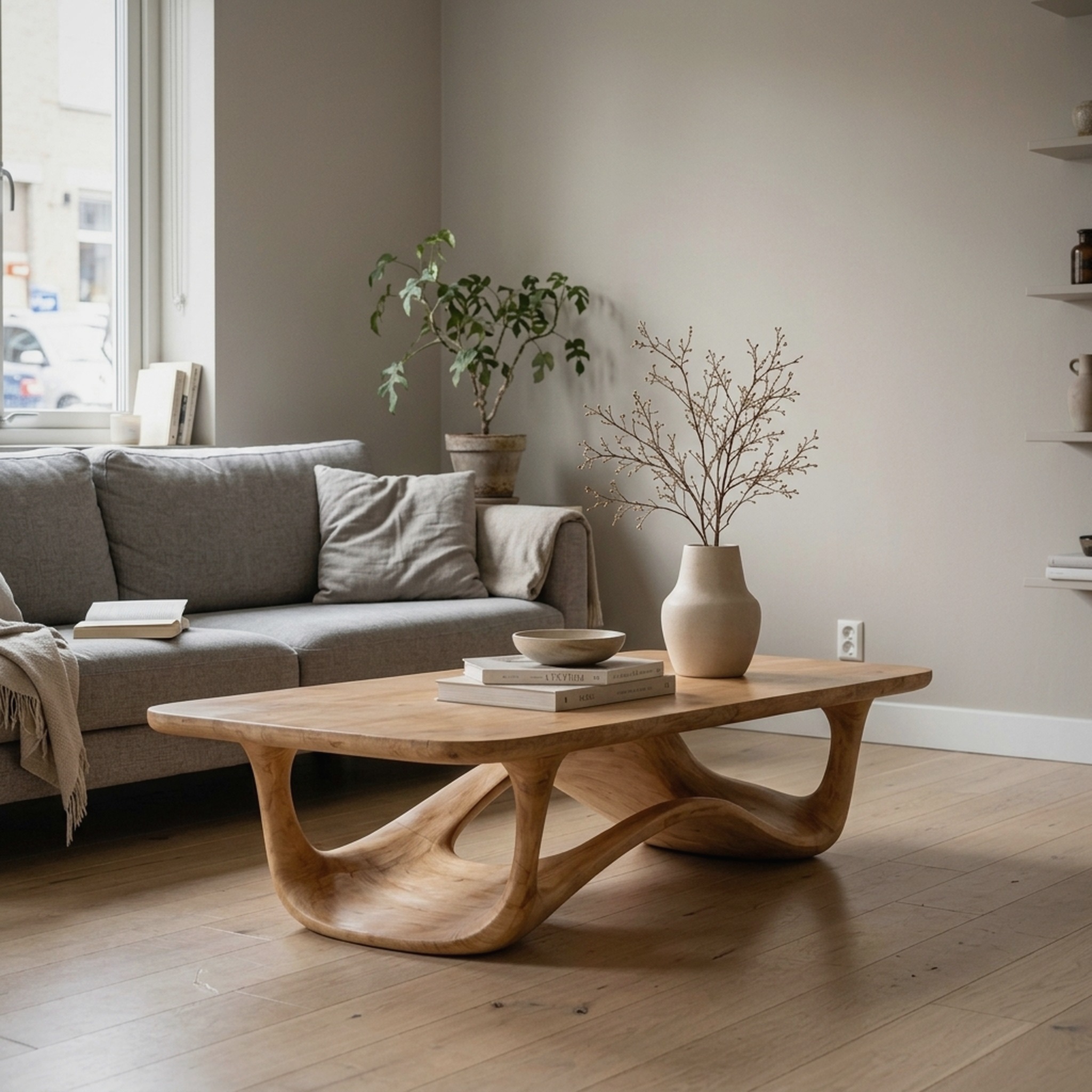 Contemporary Sculptural Coffee Table for Living Room