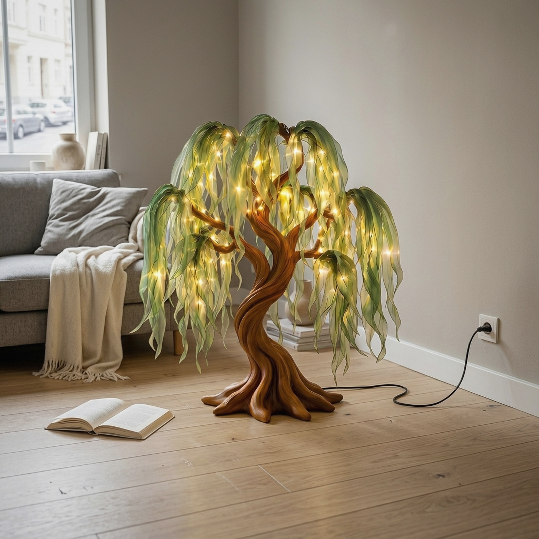 Contemporary Sculptural Tree Table Lamp for Living Room