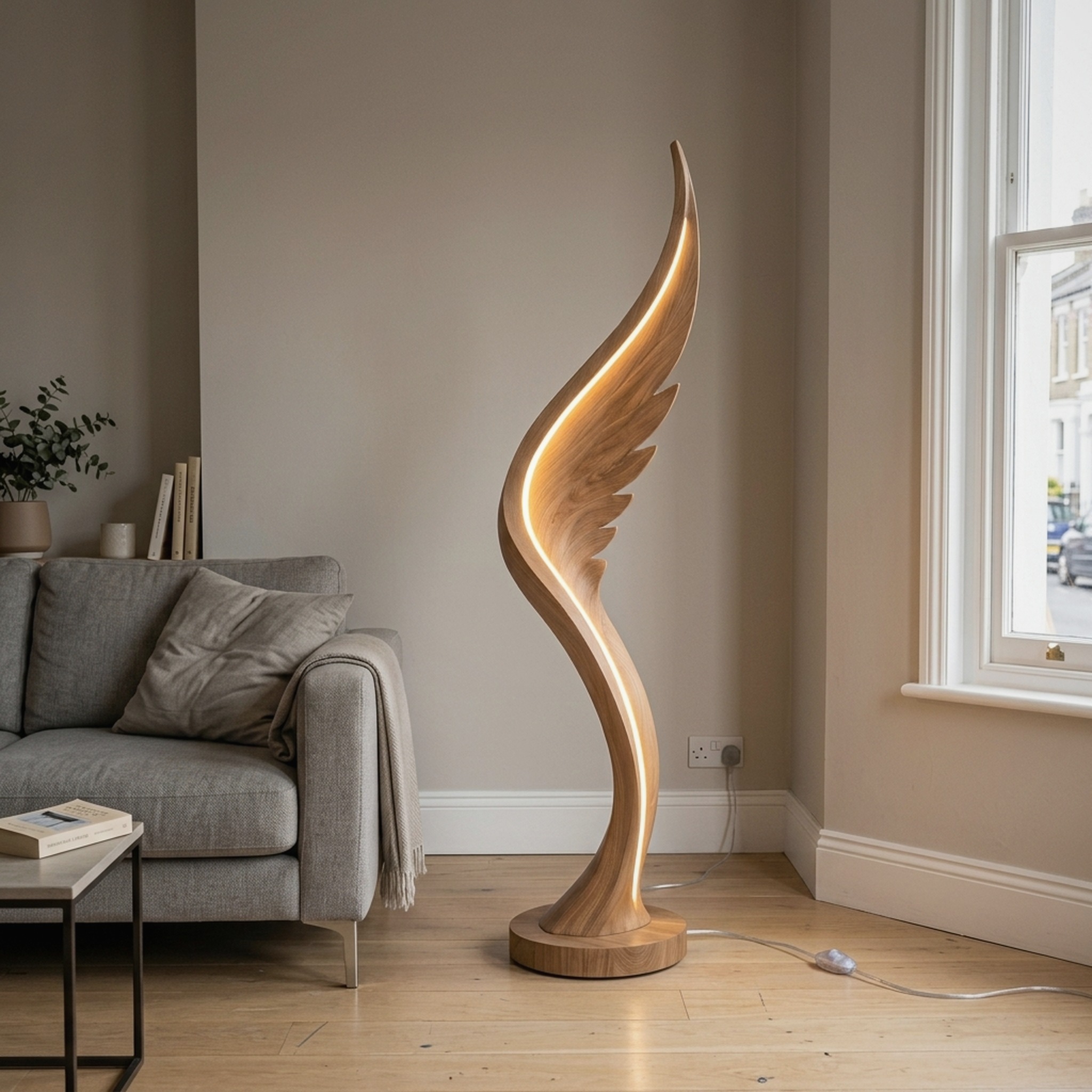 Contemporary Soaring Wing Floor Lamp for Modern Lounge