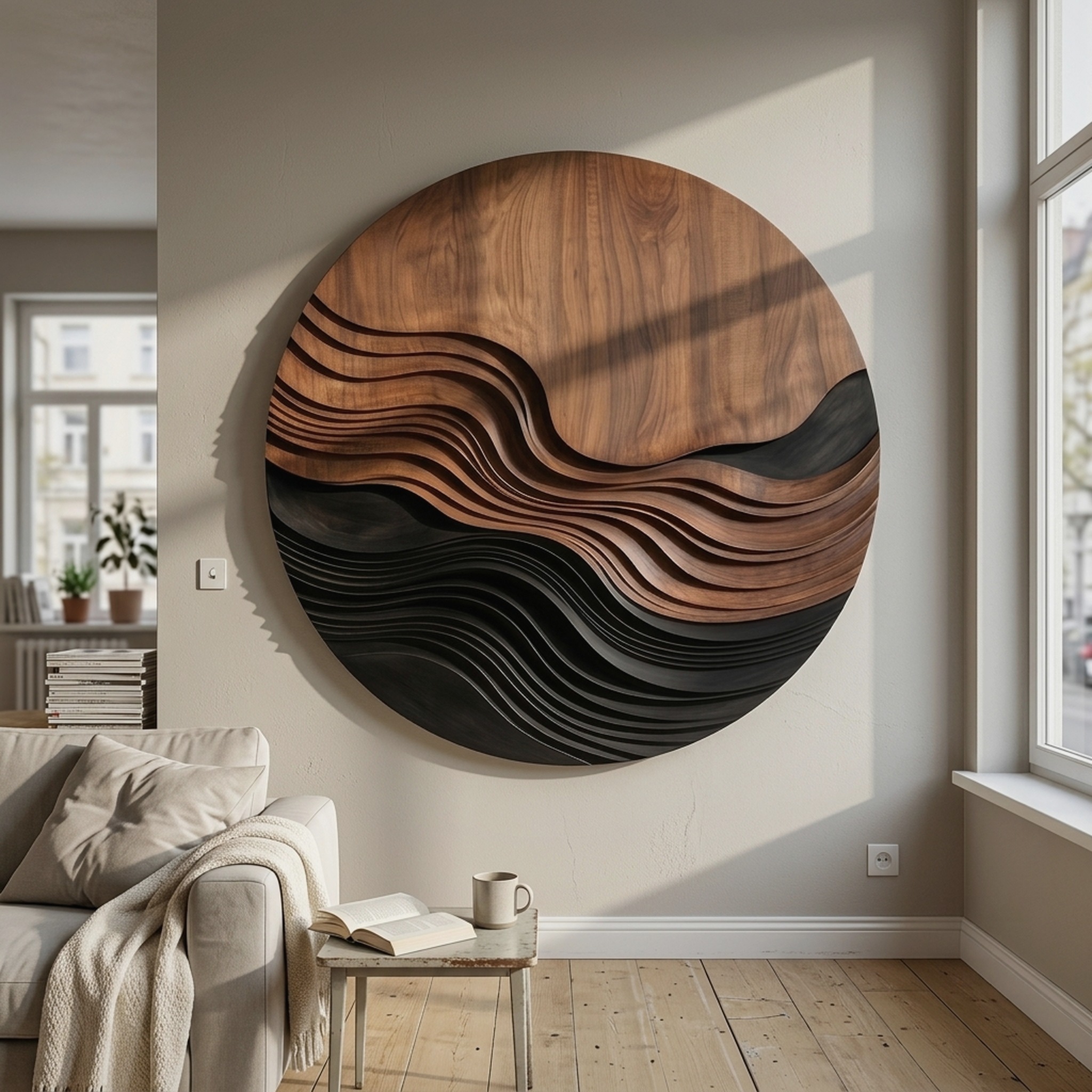 Contemporary Wave Pattern Wall Art for Entryway