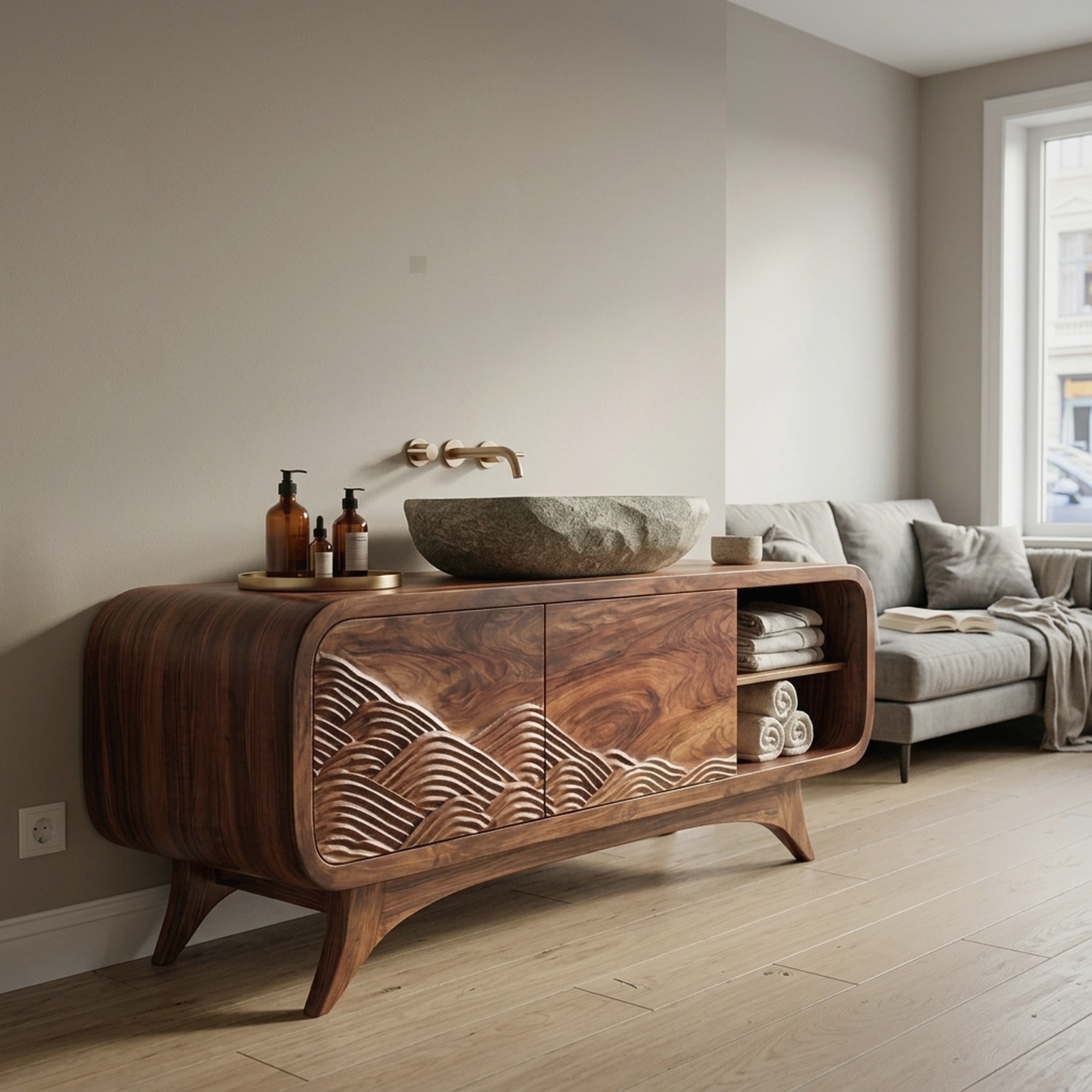 Contemporary Wooden Bathroom Vanity for Bathroom Decor
