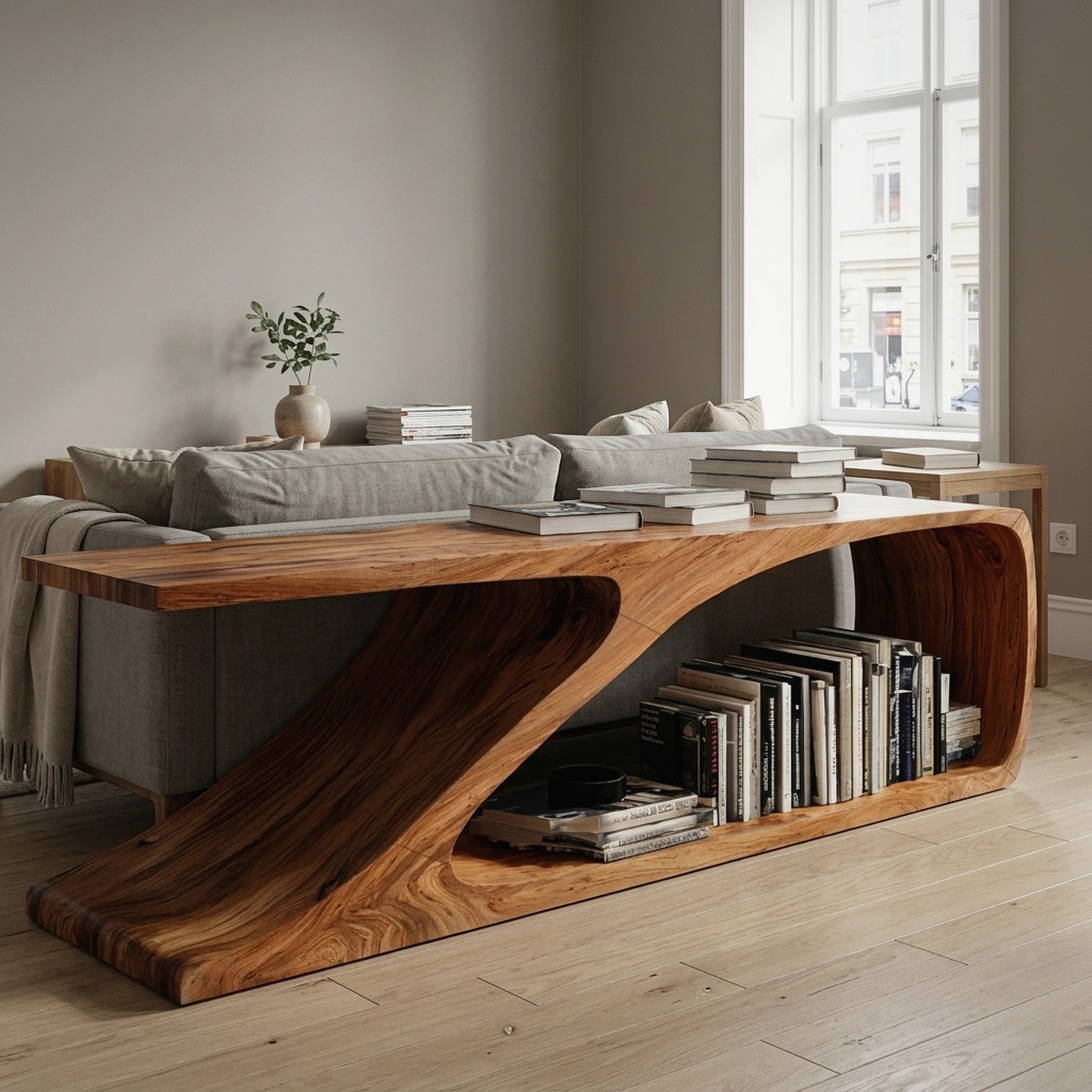 Contemporary Wooden Console Table for Living Room Decor