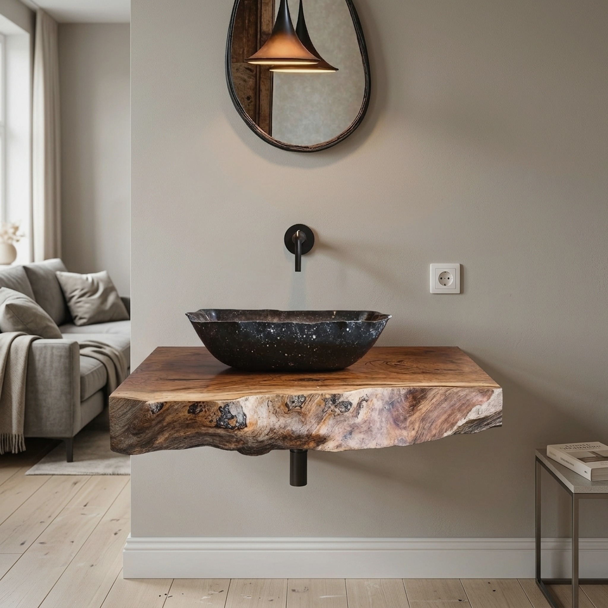 Custom Bathroom Floating Shelf for Rustic Vanity Styles