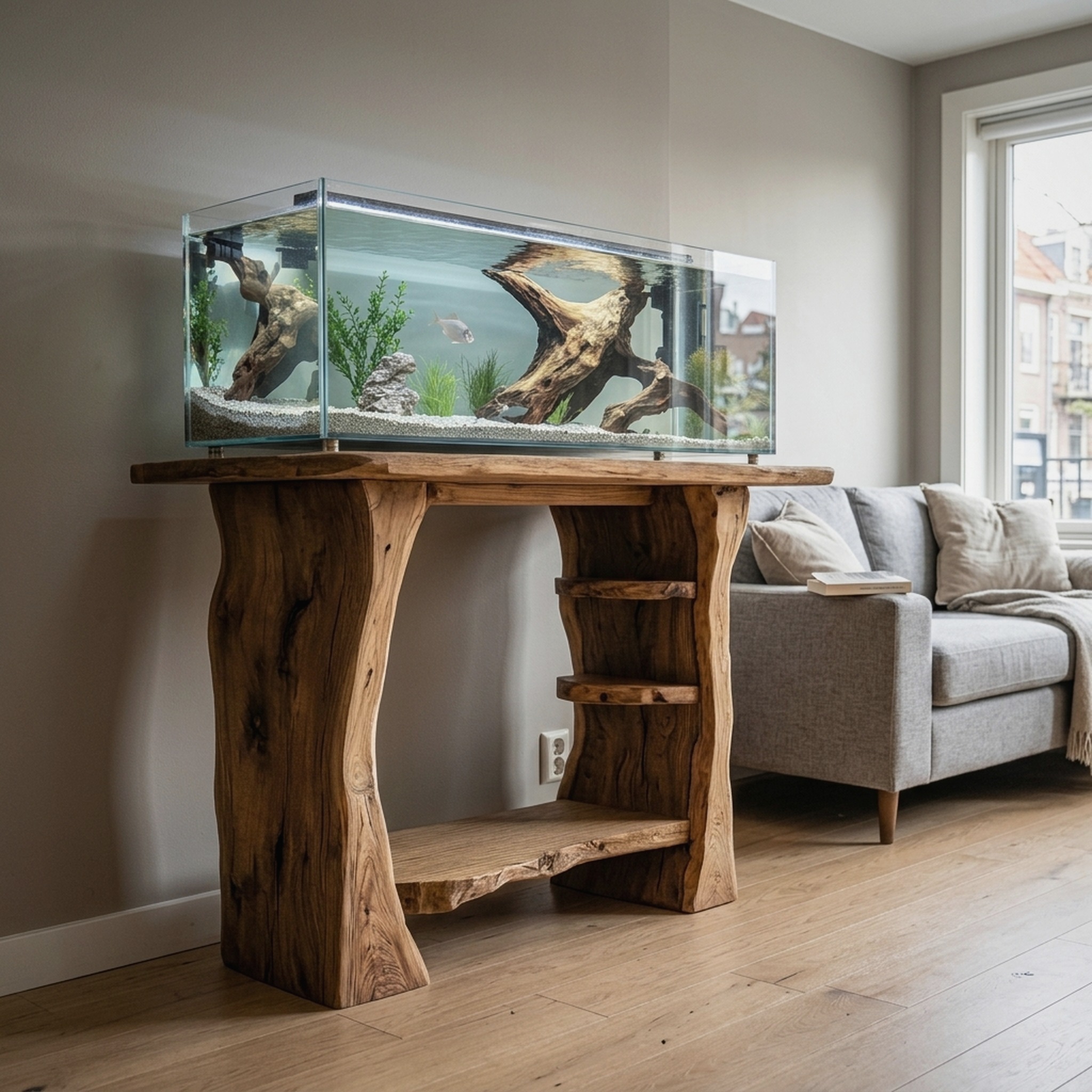 Custom Fish Tank Live Edge Aquarium Decor Living Room Gift