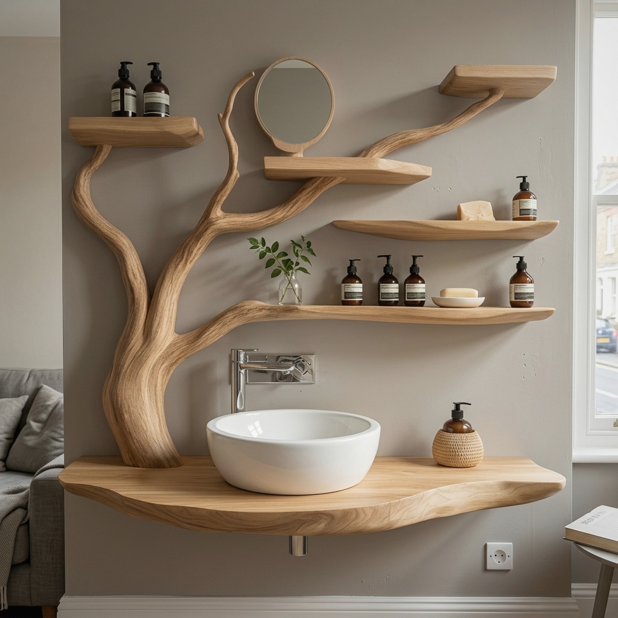 Custom Rustic Bathroom Vanity Sink Shelf Bathroom