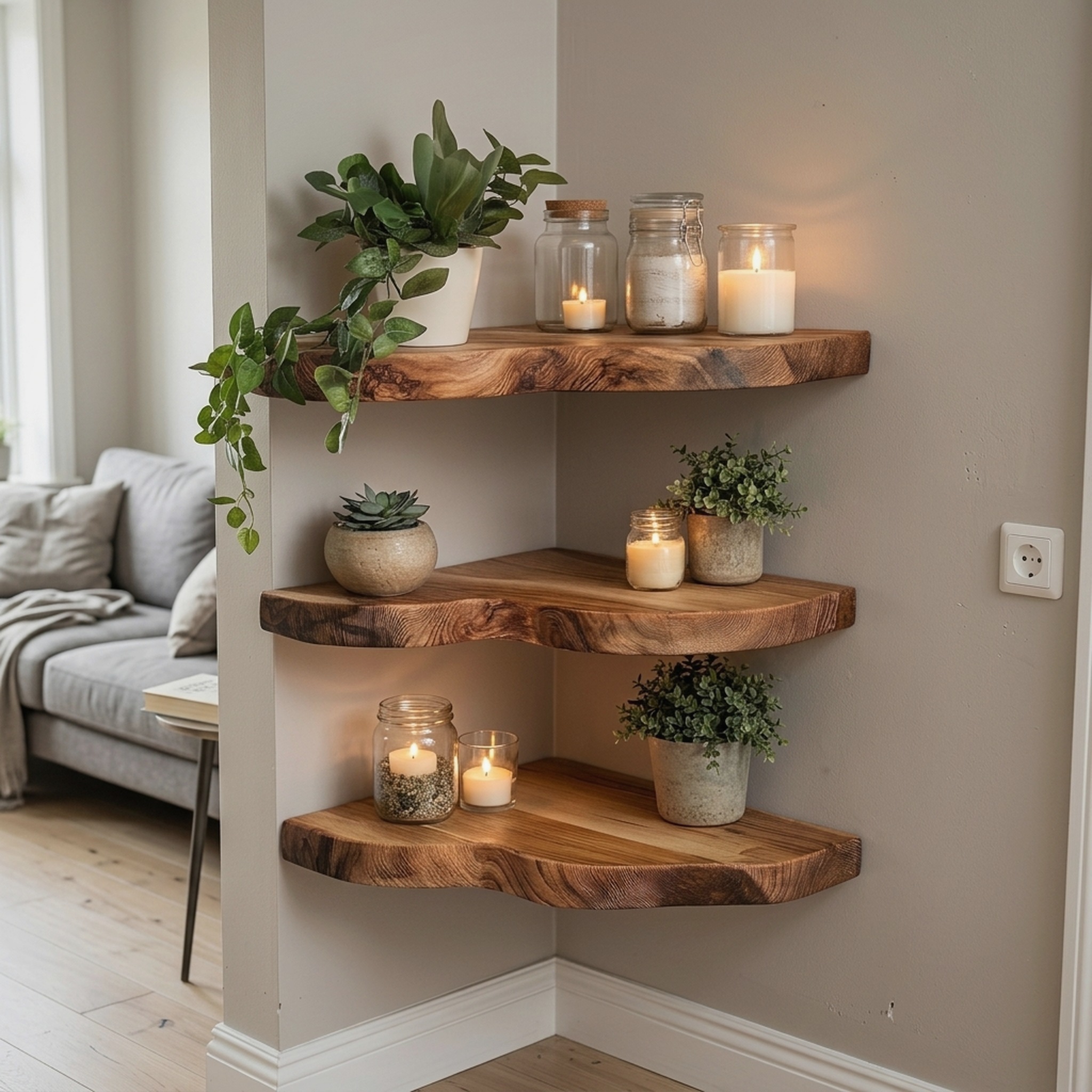 Custom Size Live Edge Wood for Livingroom