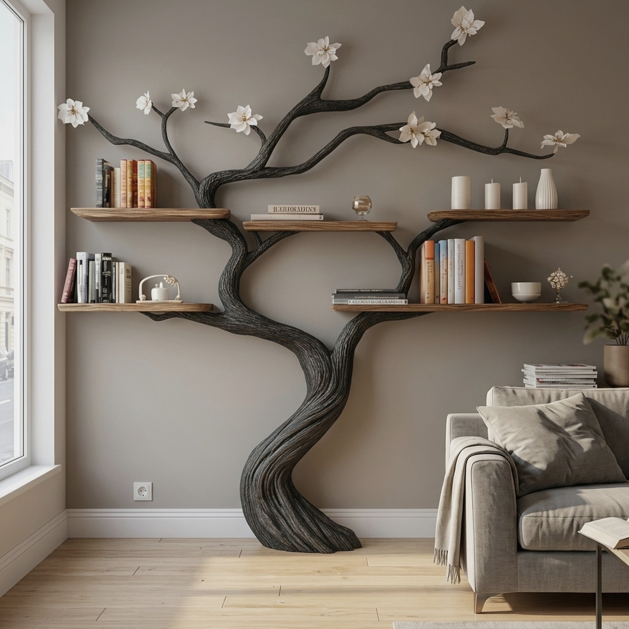 Custom Tree Bookcase Handcrafted Decor Room Gift for Her
