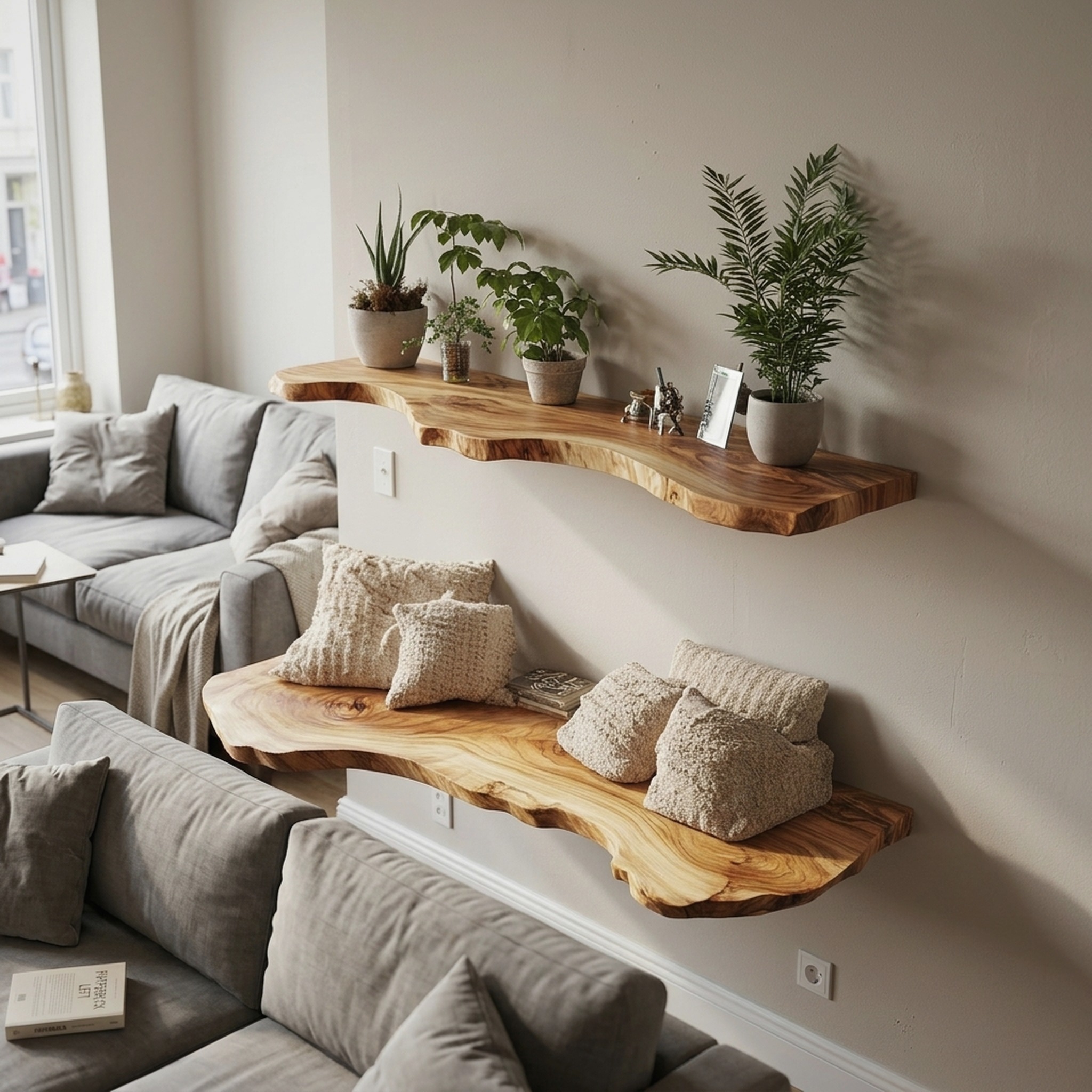 Decorative Floating Shelves Handmade Solid Wood Decor Home Gift