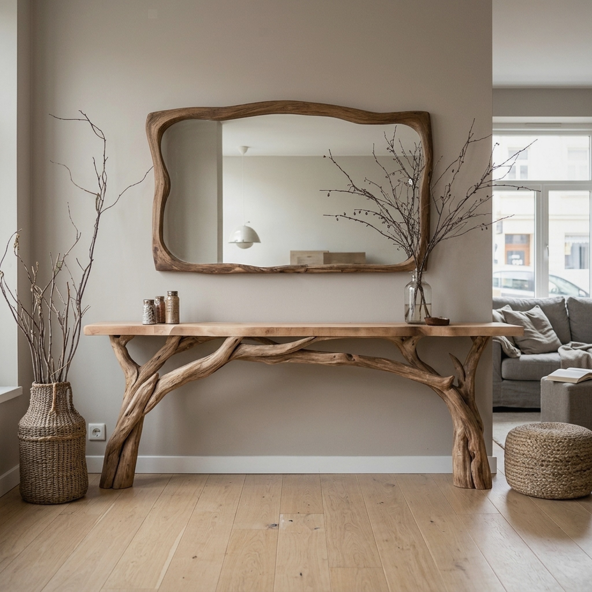 Decorative Wooden Floating Edge Console Table