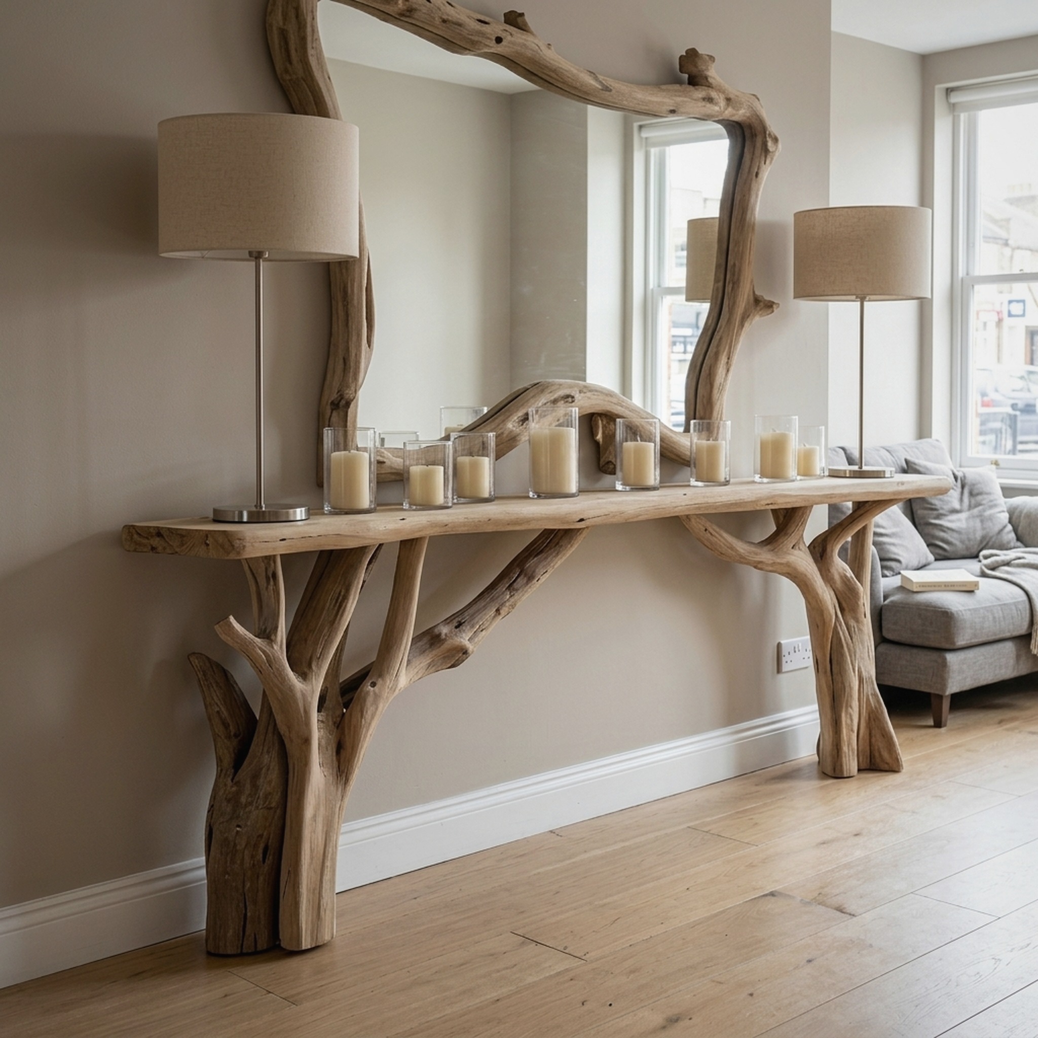 Decorative Wooden Floating Edge Entryway Table