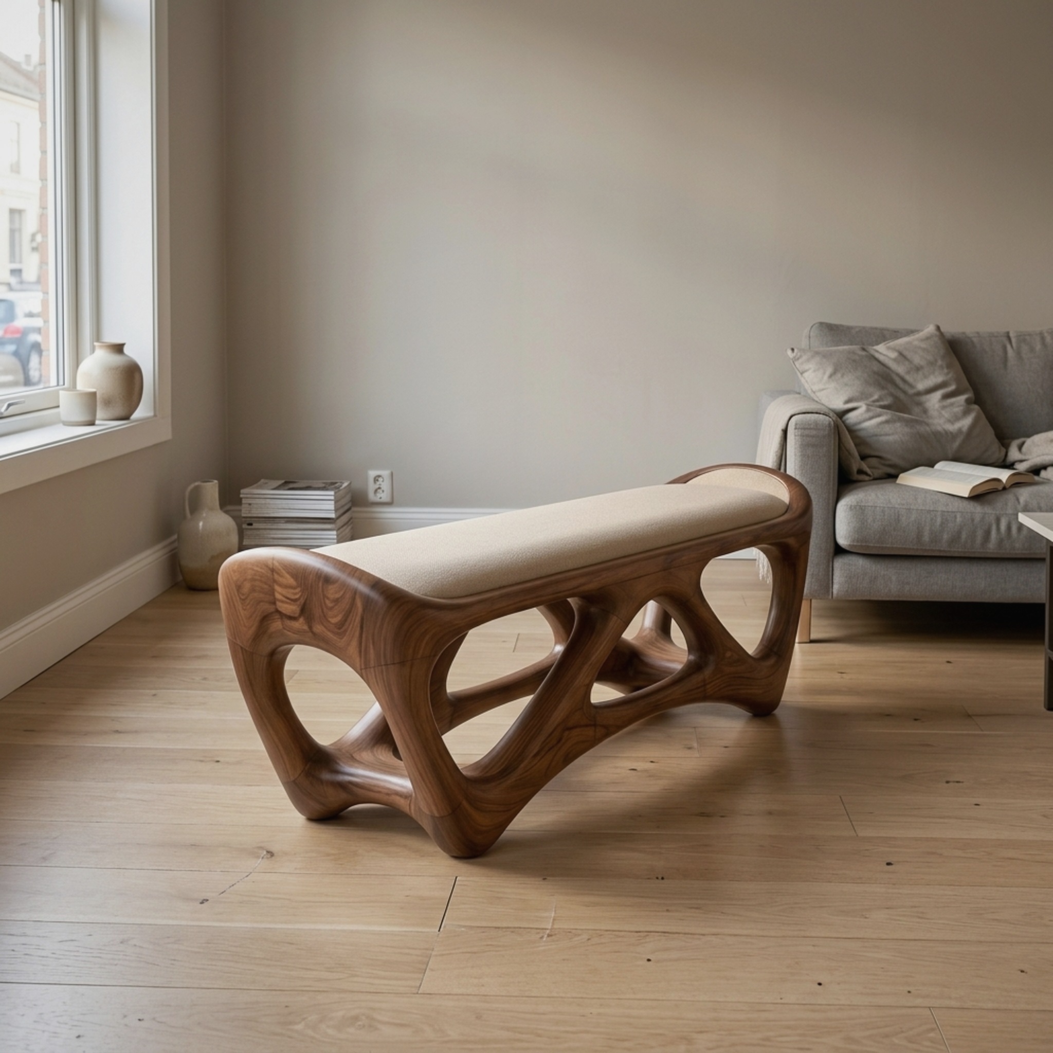 Designer Wooden Bench Creative Studio Chair
