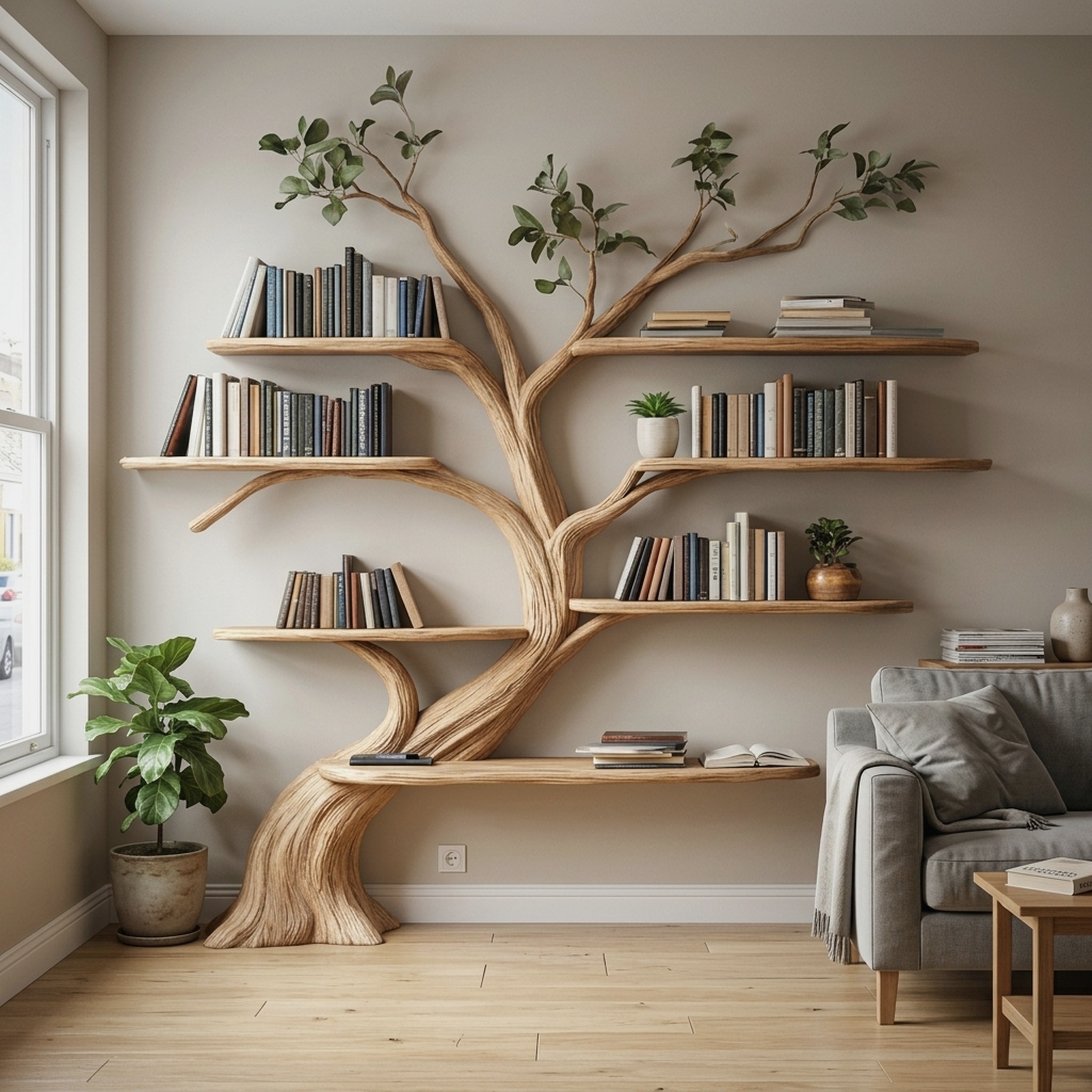 Driftwood Branch Shelf Floating Shelf Wall Mouted