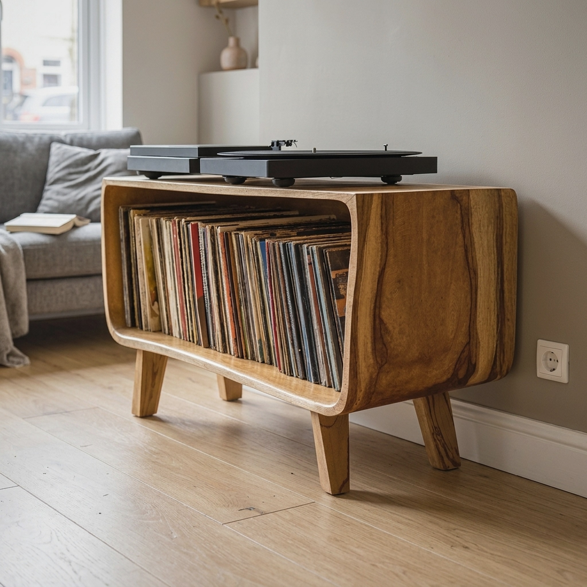 Elegant Record Player Stand for Living Room, Bedroom, Office