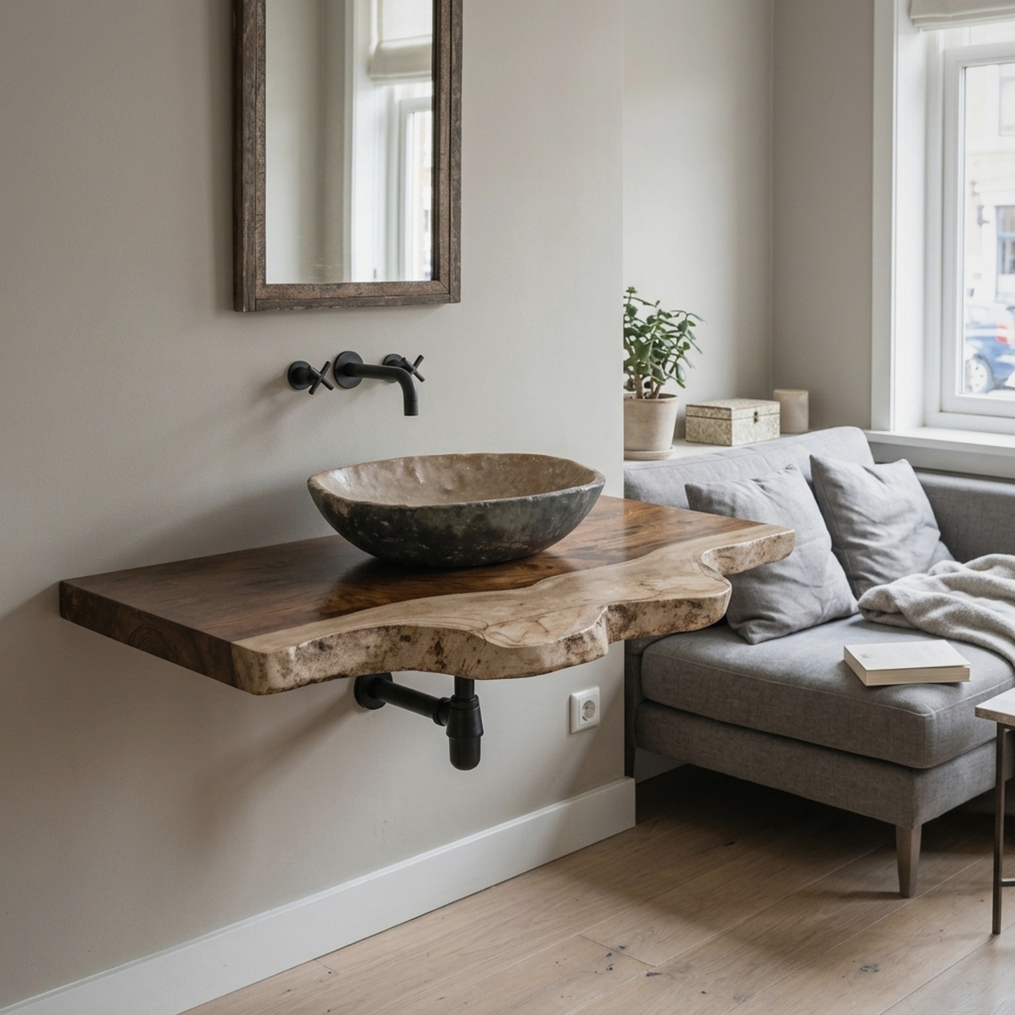 Elegant Rustic Bathroom Floating Shelves for Bathroom Organization