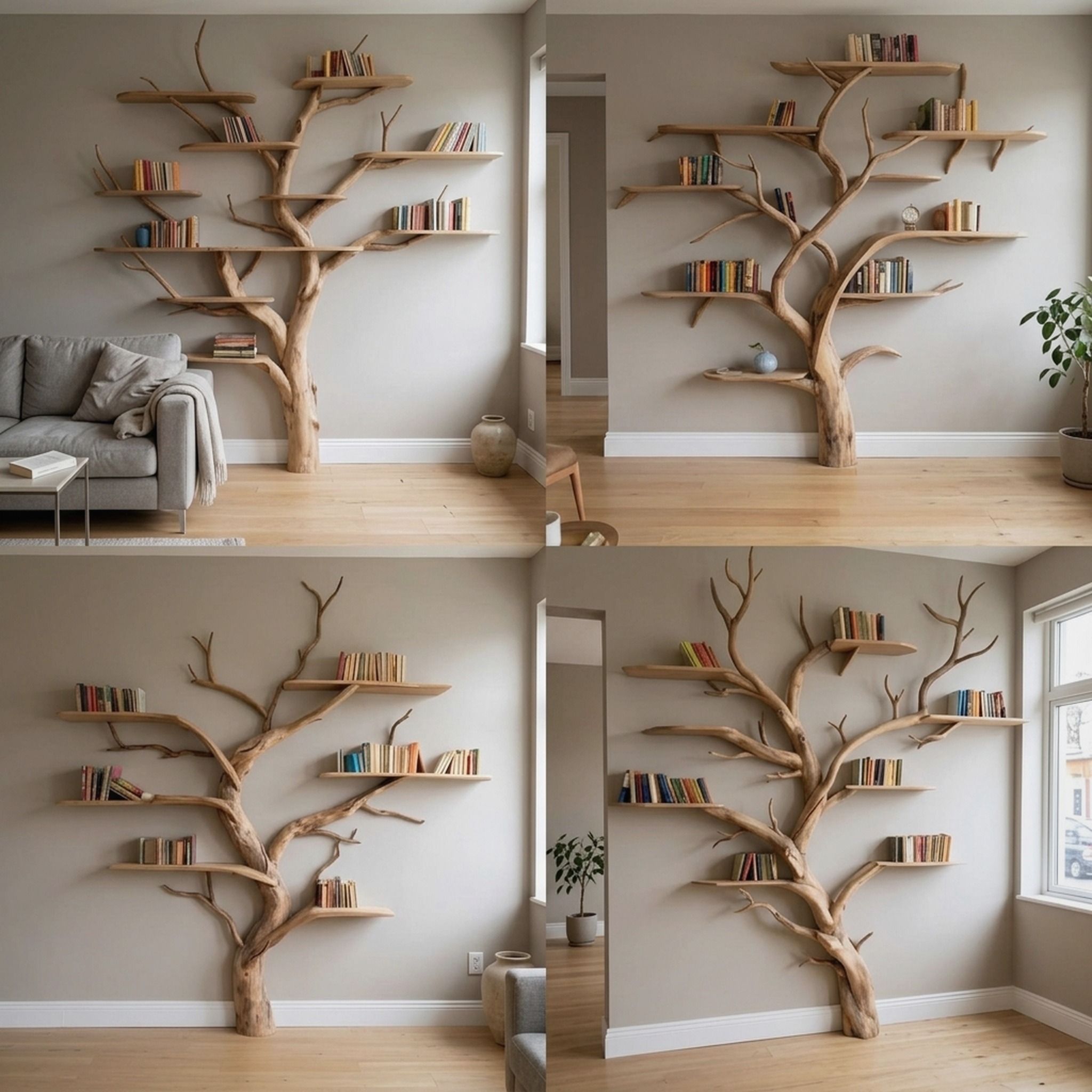 Elegant Wild Mulberry Tree Bookshelf Floating Shelves Live Edge